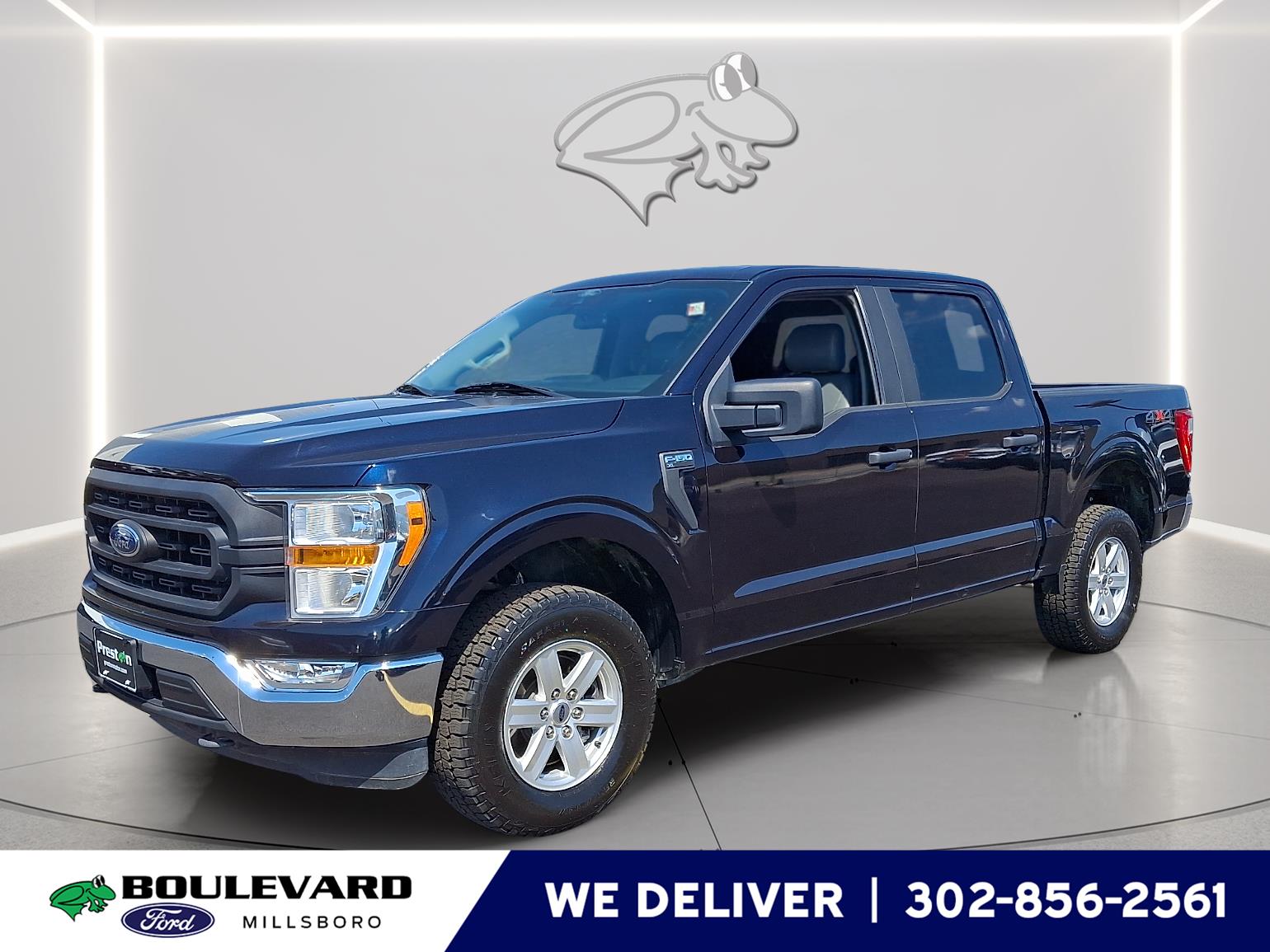 Antimatter Blue 2021 Ford F-150 XL SuperCrew 4WD Pickup Truck Four-Wheel Drive Automatic