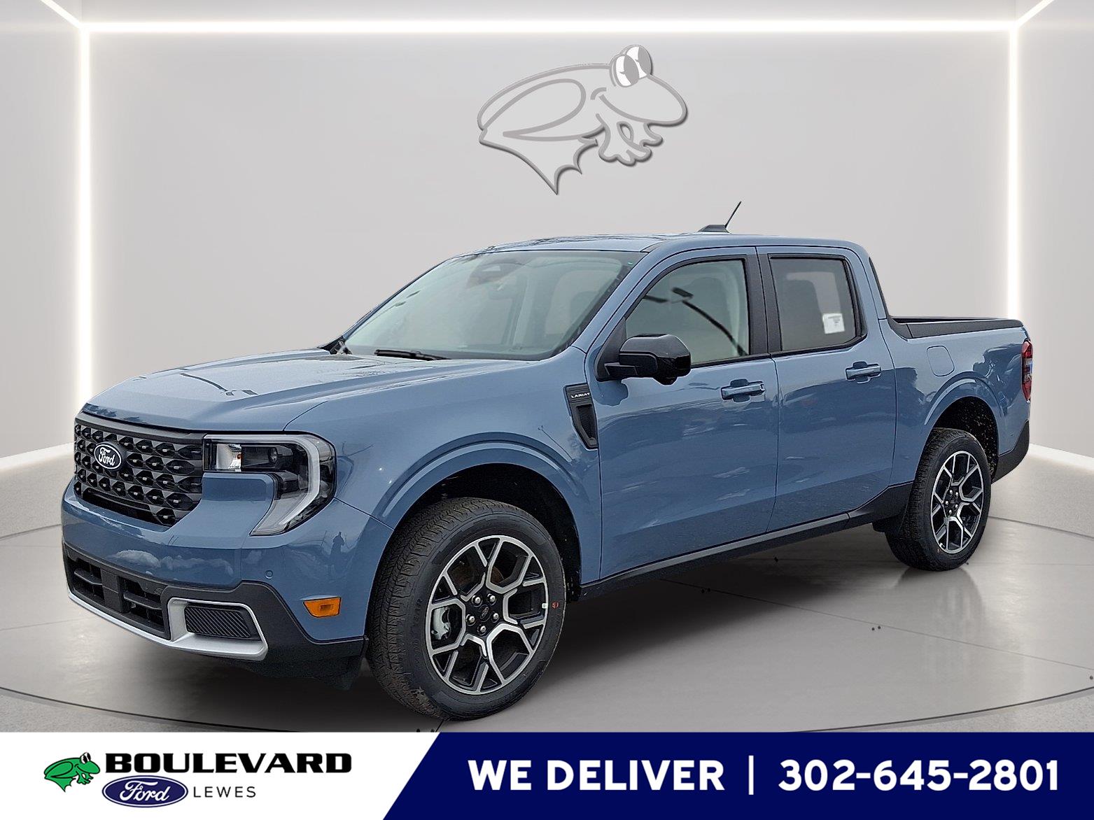 Blue (Azure Gray Metallic Tri-Coat) 2025 Ford Maverick Pickup Truck All-Wheel Drive 8-Speed Automatic