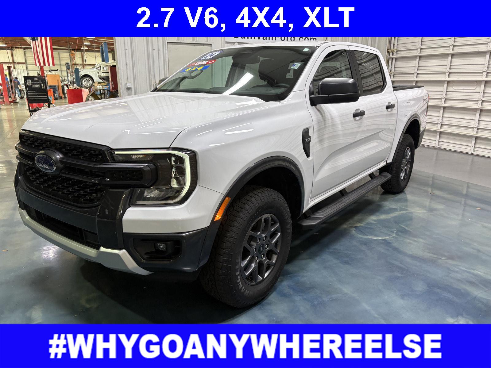 Oxford White 2024 Ford Ranger XLT SuperCrew 4WD Pickup Truck Four-Wheel Drive Automatic