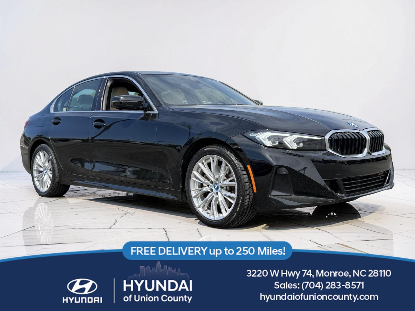 Jet Black 2024 BMW 3 Series 330e Hybrid Plug-in RWD Sedan Rear-Wheel Drive Automatic