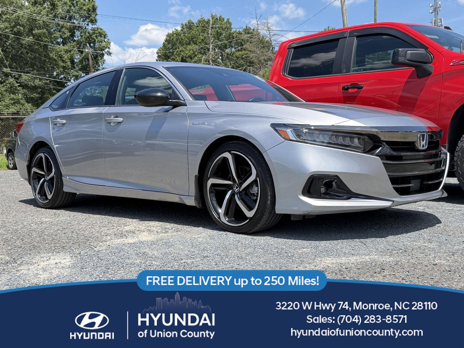 Lunar Silver Metallic 2022 Honda Accord Hybrid Sedan Front-Wheel Drive 1-Speed Dual Clutch