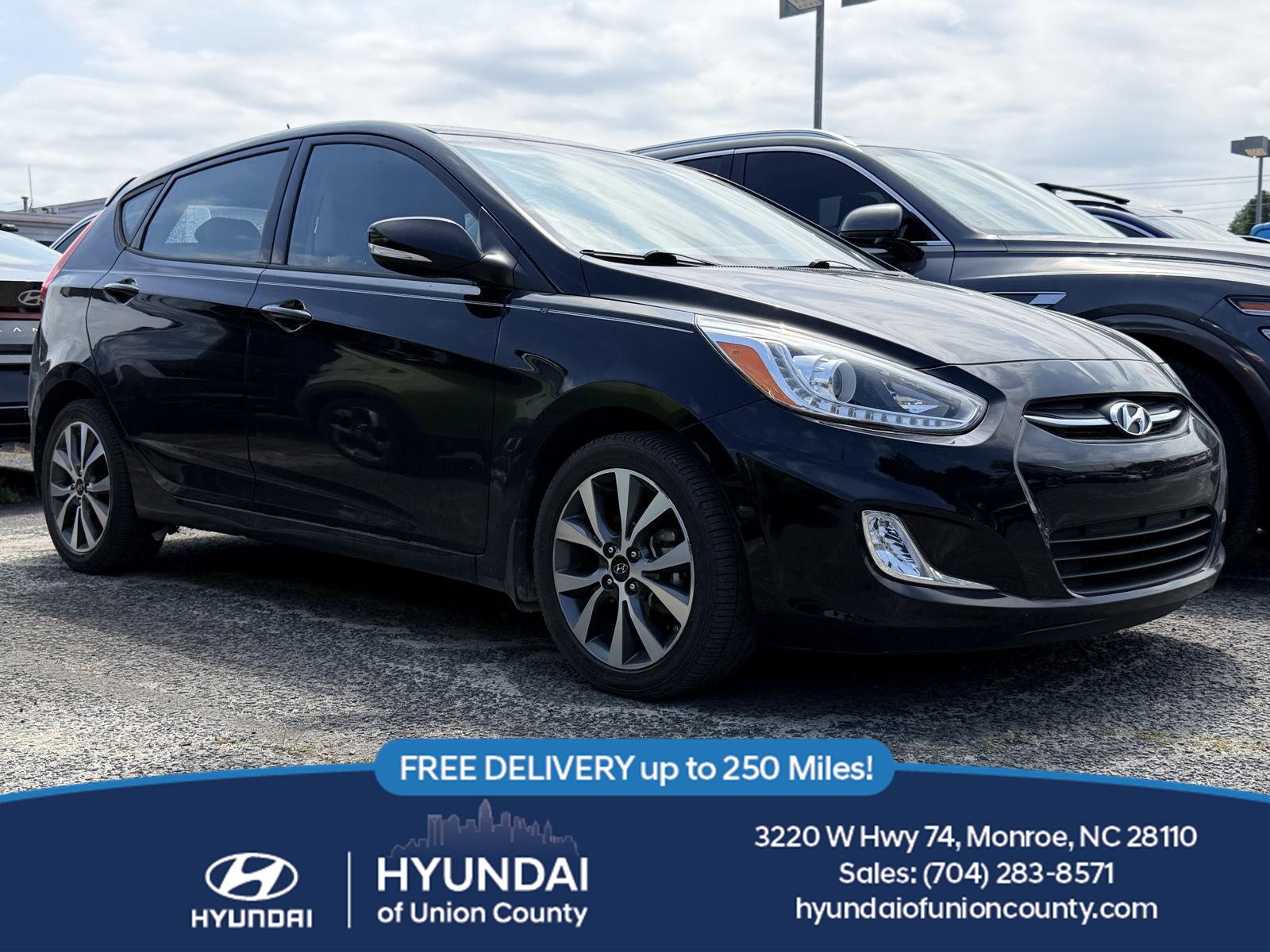 Ultra Black Pearl 2016 Hyundai Accent Hatchback Front-Wheel Drive Manual