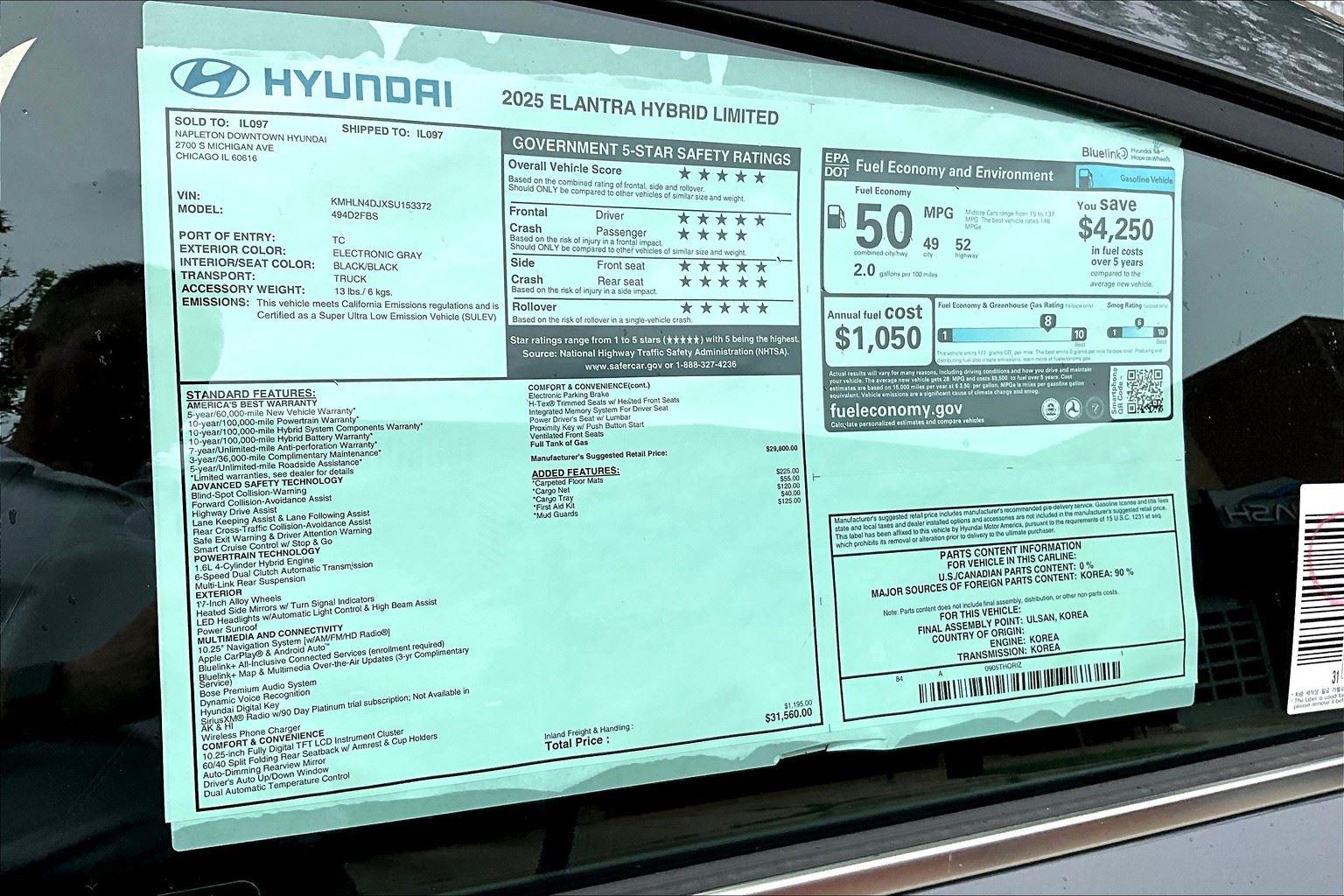 2025 Hyundai Elantra Hybrid SEL Sport photo 26
