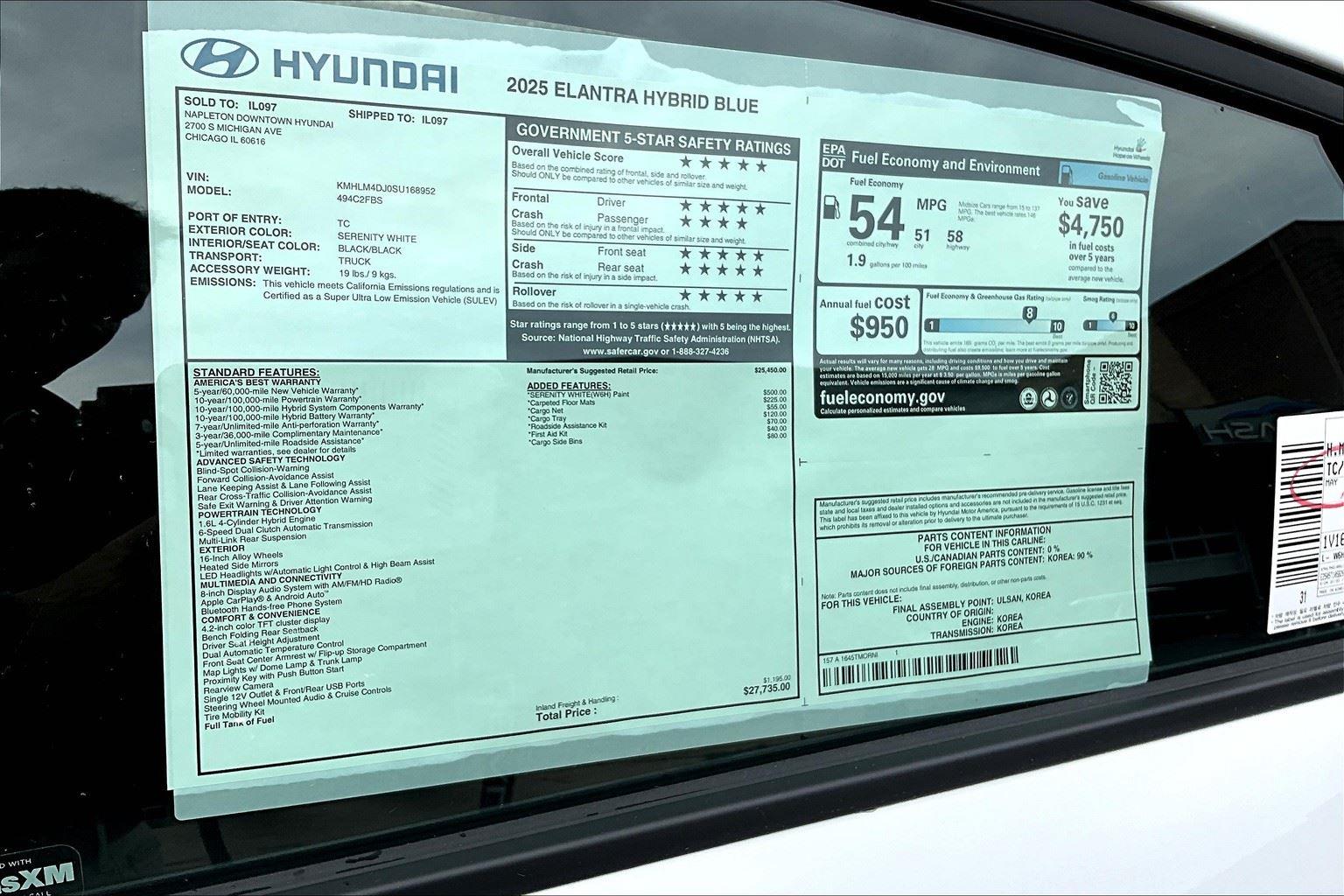 2025 Hyundai Elantra Hybrid SEL Sport photo 39