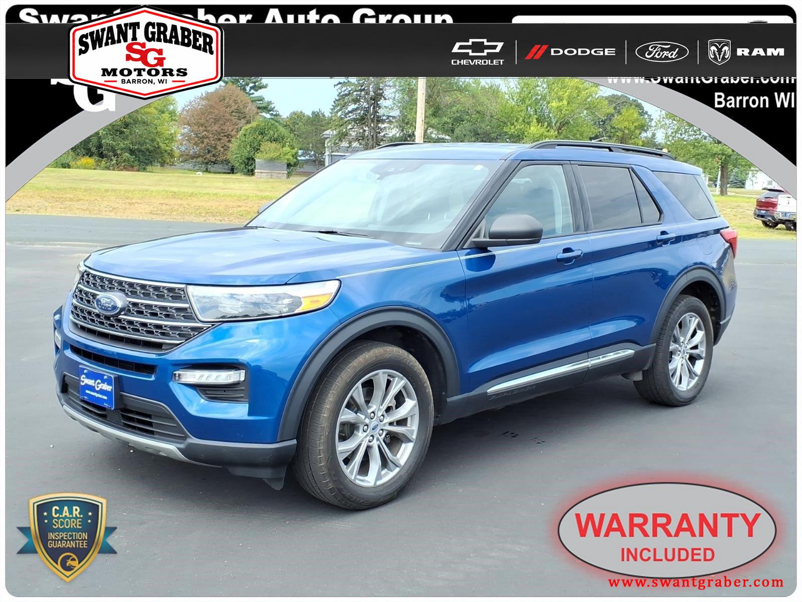 Atlas Blue 2022 Ford Explorer SUV / Crossover All-Wheel Drive Automatic