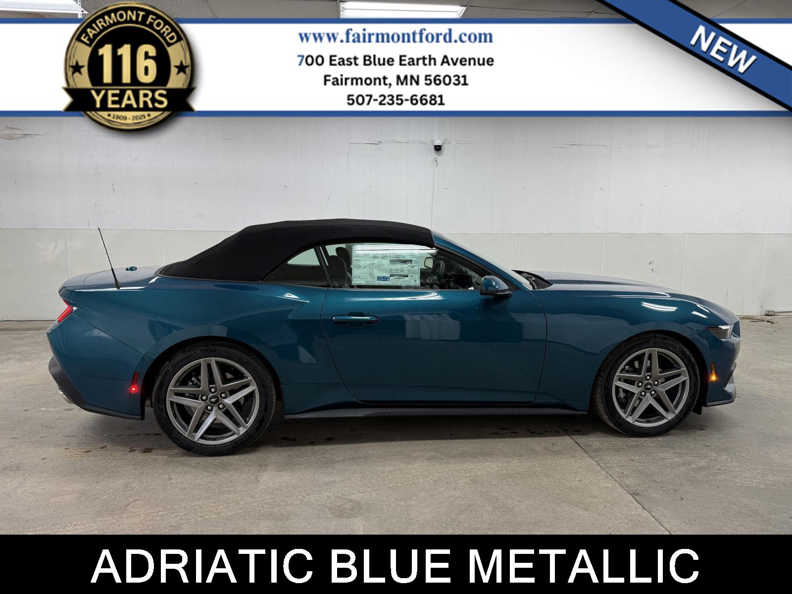 Adriatic Blue Metallic 2026 Ford Mustang EcoBoost Premium Convertible RWD Convertible Rear-Wheel Drive Automatic