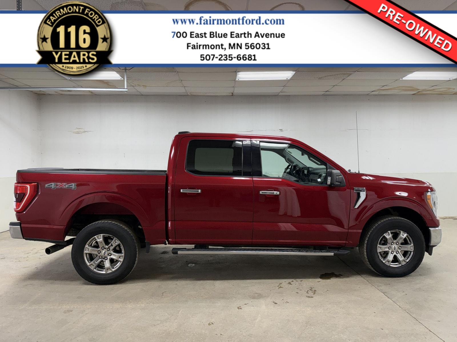 Rapid Red Metallic Tinted Clearcoat 2021 Ford F-150 XLT SuperCrew 4WD Pickup Truck Four-Wheel Drive Automatic