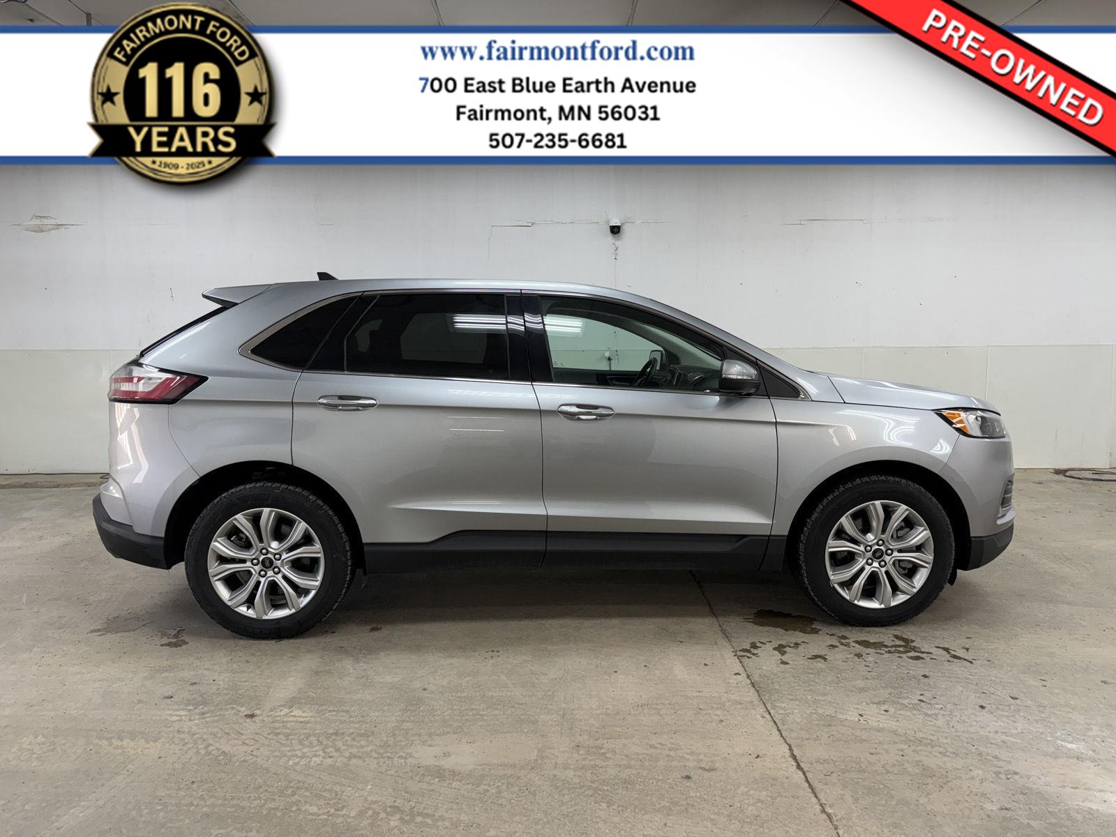 Iconic Silver Metallic 2024 Ford Edge Titanium AWD SUV / Crossover All-Wheel Drive 8-Speed Automatic