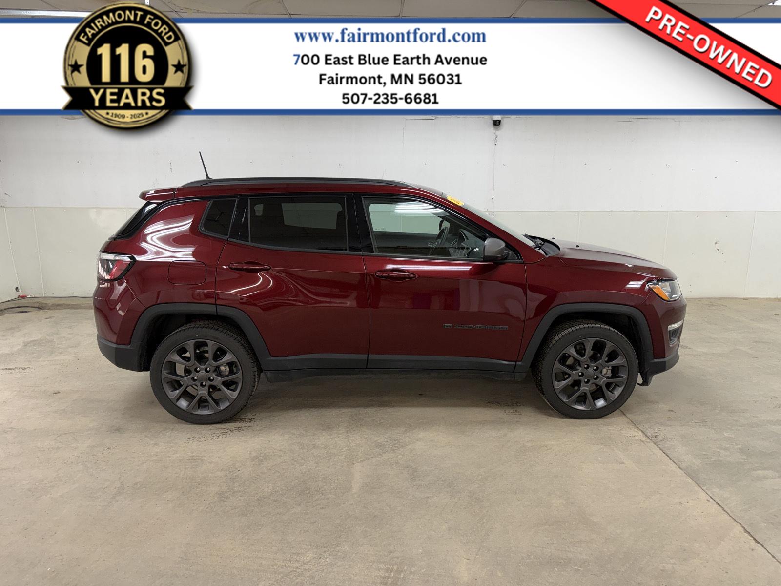 Velvet Red Pearlcoat 2021 Jeep Compass 80th Anniversary Edition 4WD SUV / Crossover Four-Wheel Drive 9-Speed Automatic