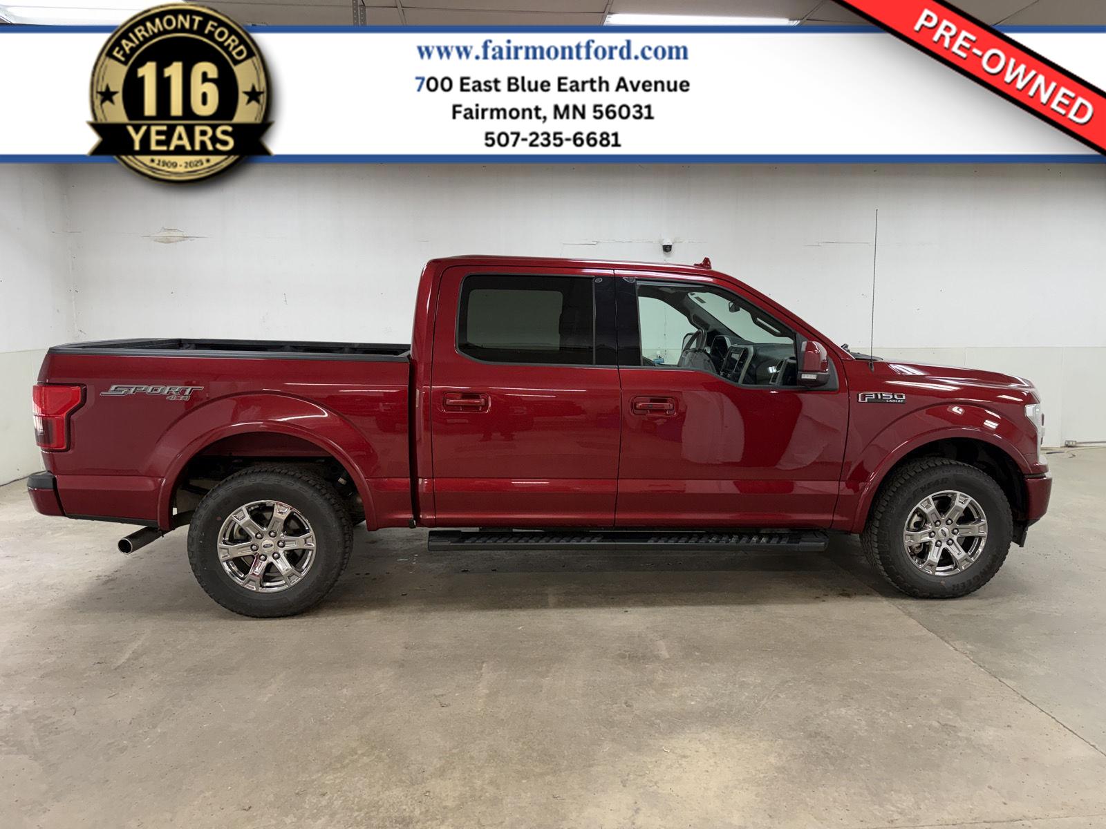 Ruby Red Metallic Tinted Clearcoat 2018 Ford F-150 Lariat SuperCrew 4WD Pickup Truck Four-Wheel Drive Automatic