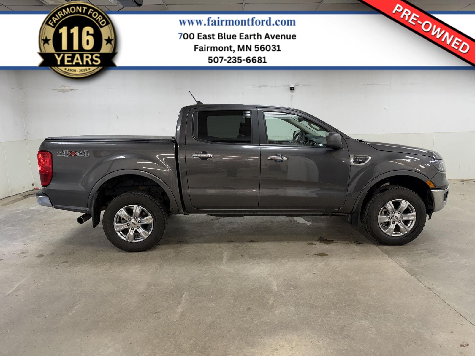 Gray (Magnetic Metallic) 2019 Ford Ranger XLT SuperCrew 4WD Pickup Truck Four-Wheel Drive Automatic