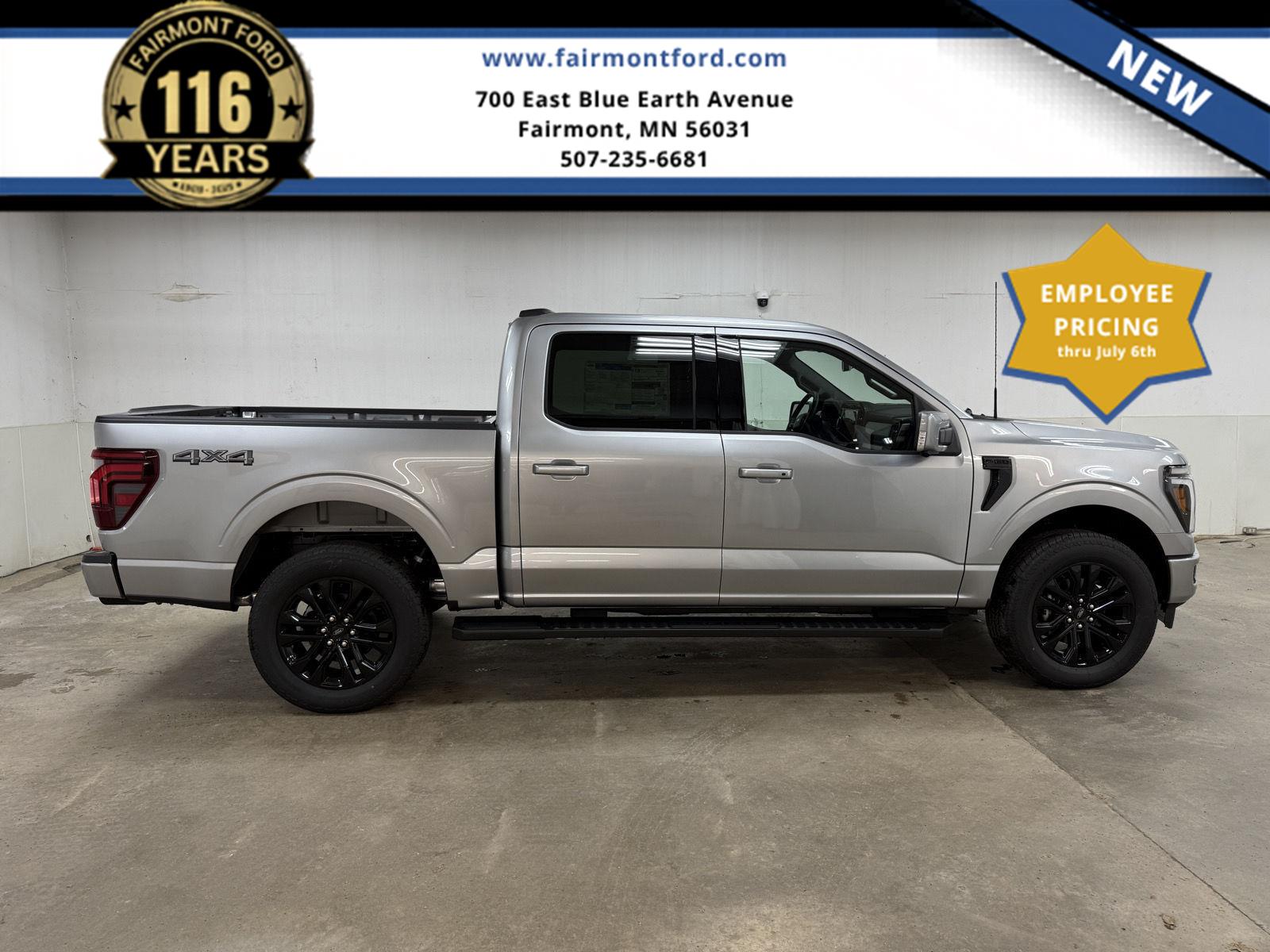 Iconic Silver Metallic 2026 Ford F-150 Lariat SuperCrew 4WD Pickup Truck Four-Wheel Drive Automatic