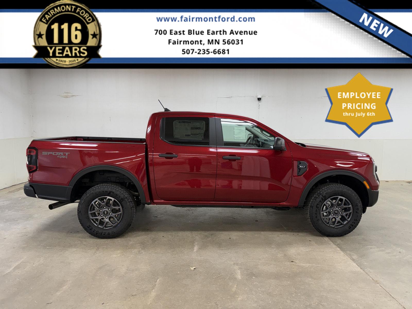 Ruby Red Metallic Tinted Clearcoat 2026 Ford Ranger Pickup Truck Four-Wheel Drive Automatic