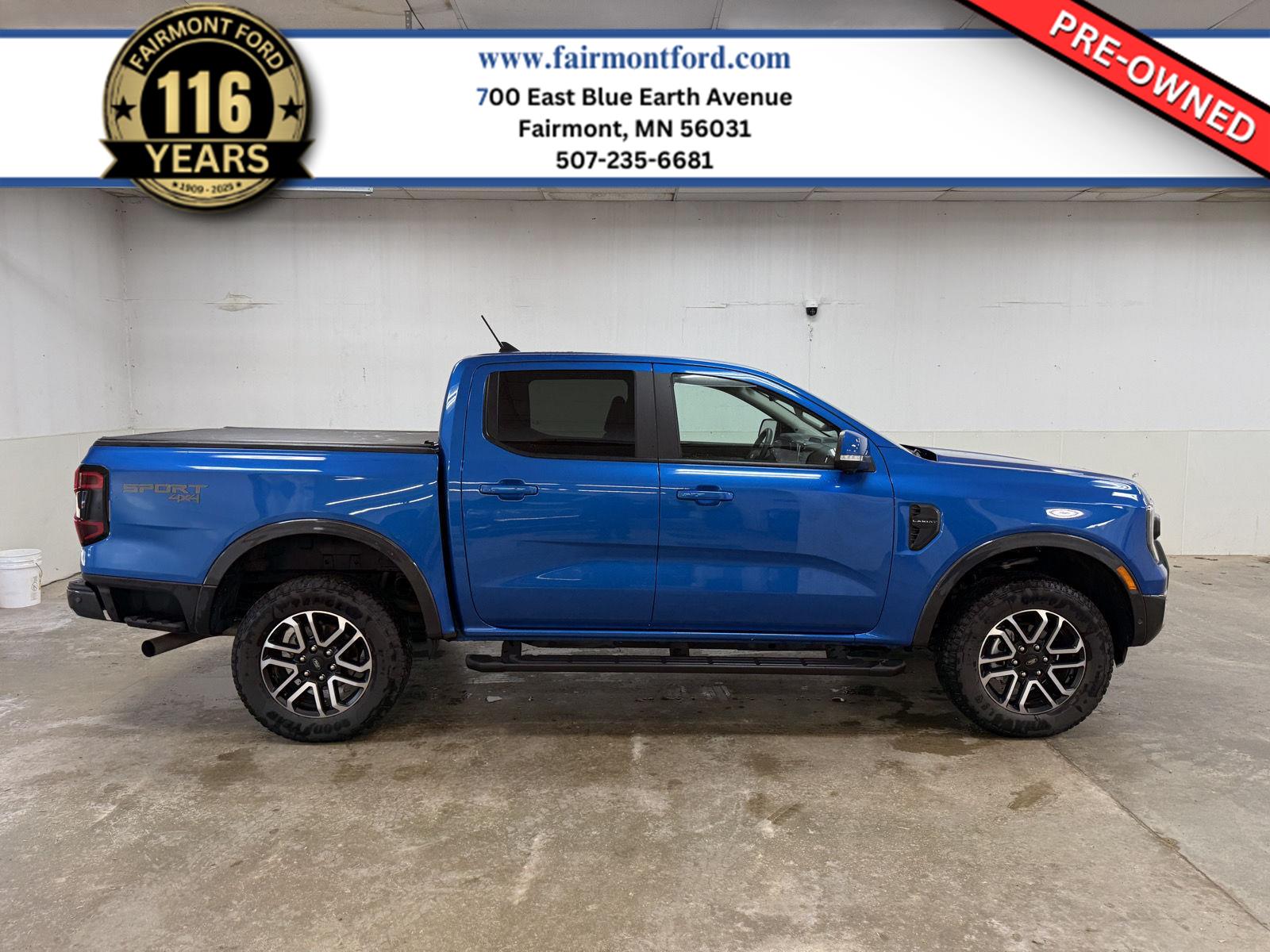 Velocity Blue Metallic 2024 Ford Ranger Pickup Truck Four-Wheel Drive Automatic