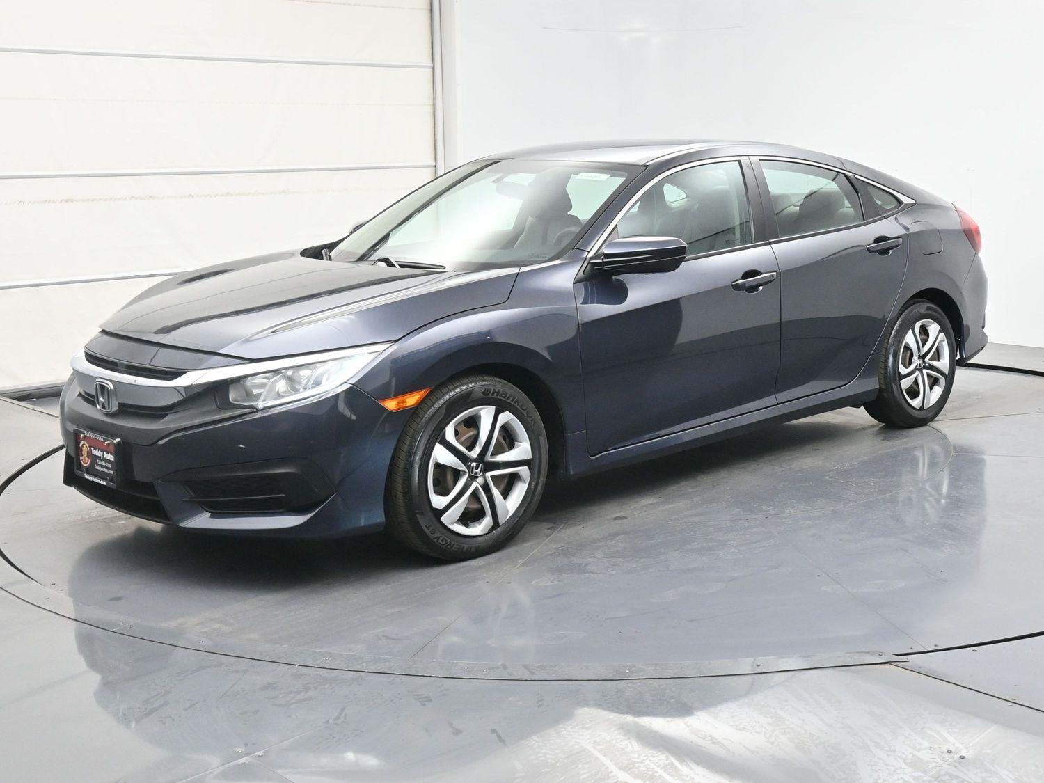 Cosmic Blue Metallic 2018 Honda Civic Sedan Front-Wheel Drive Continuously Variable Transmission