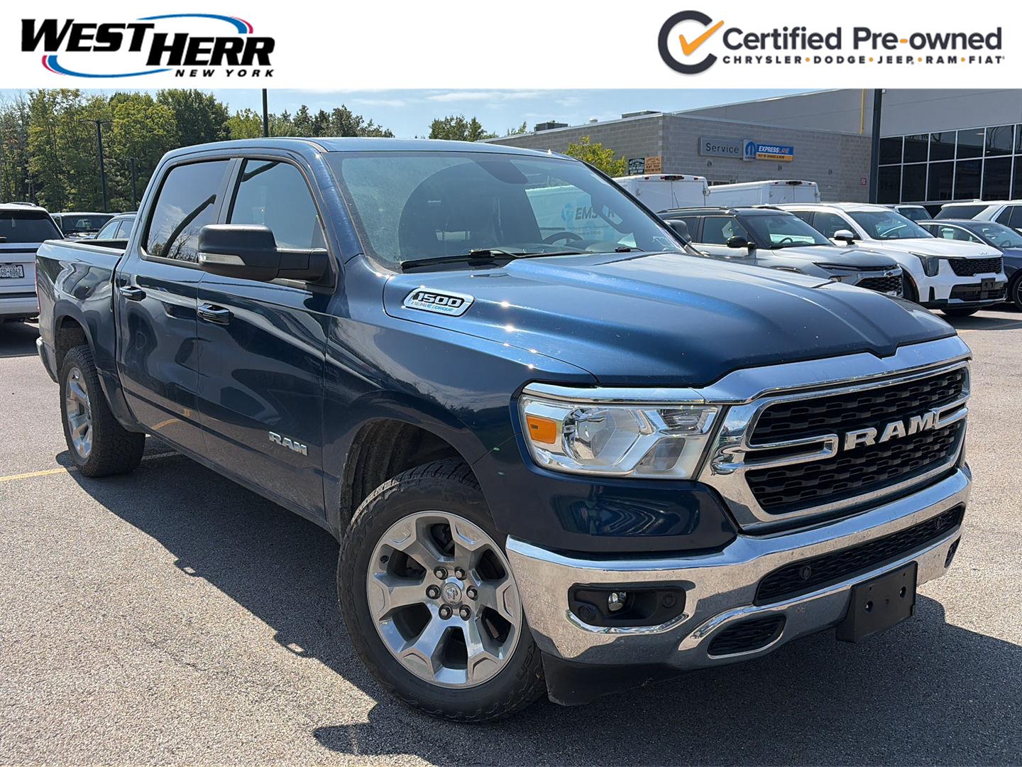 Patriot Blue Pearlcoat 2022 RAM 1500 Pickup Truck Four-Wheel Drive 8-Speed Automatic
