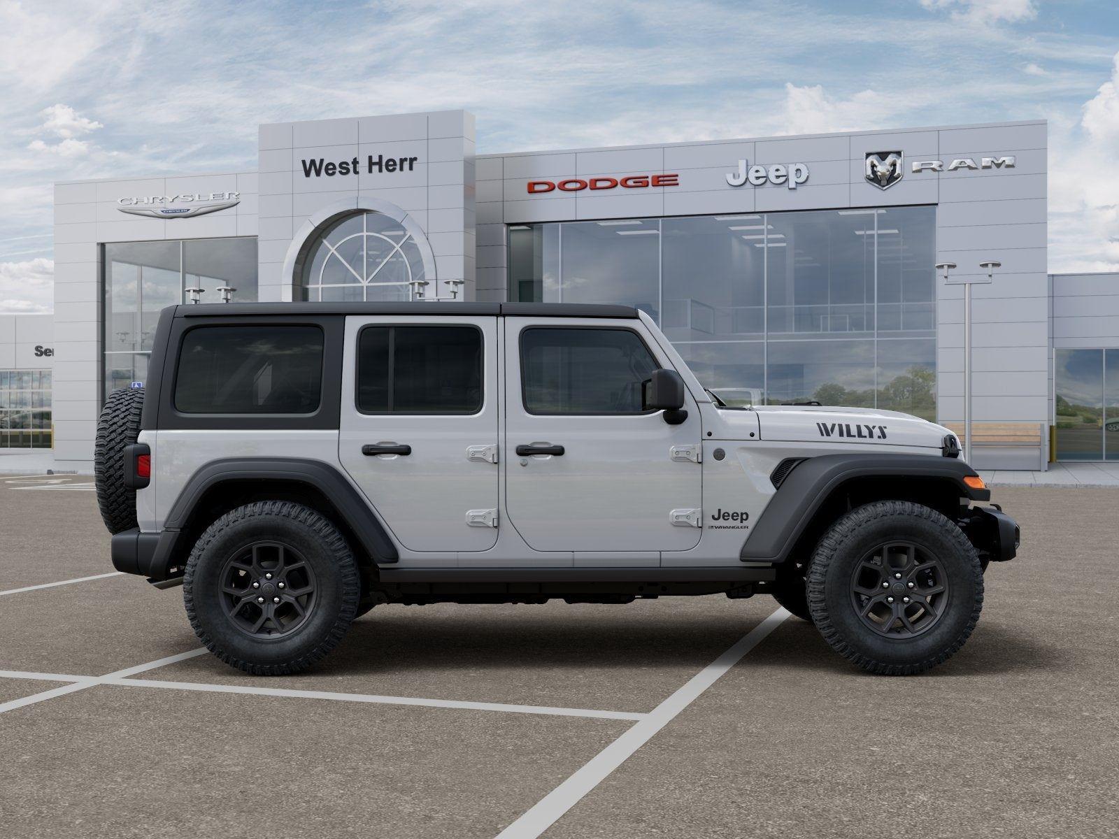 New 2026 Bright White Clear-Coat Exterior Paint Jeep WRANGLER 4-DOOR WILLYS image 99