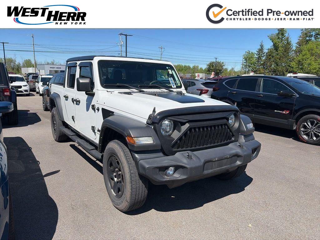 Bright White Clearcoat 2022 Jeep Gladiator Sport Crew Cab 4WD Pickup Truck Four-Wheel Drive 6-Speed Manual
