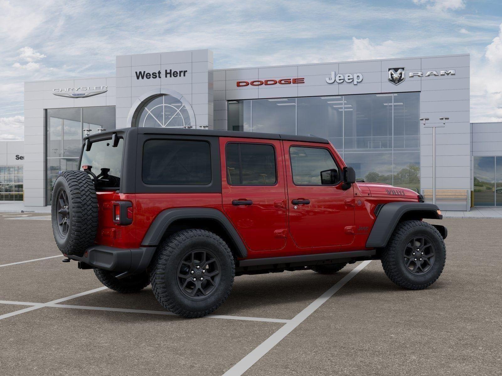 New 2026 Firecracker Red Clear-Coat Exterior Paint Jeep WRANGLER 4-DOOR WILLYS image 30