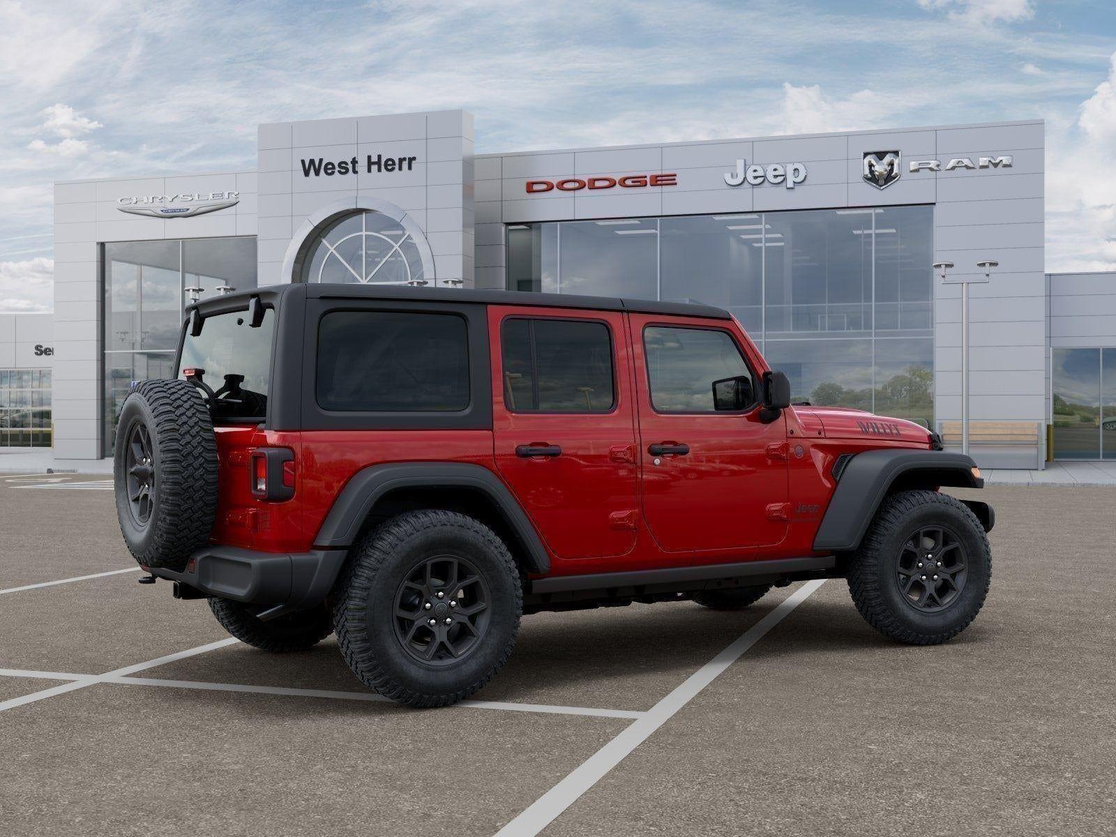 New 2026 Firecracker Red Clear-Coat Exterior Paint Jeep WRANGLER 4-DOOR WILLYS image 82