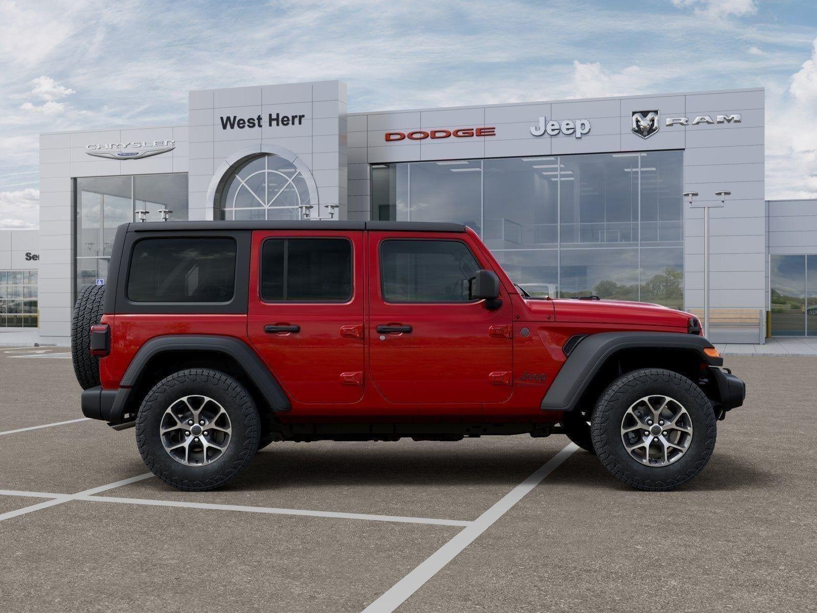 New 2026 Firecracker Red Clear-Coat Exterior Paint Jeep WRANGLER 4-DOOR SPORT S image 73