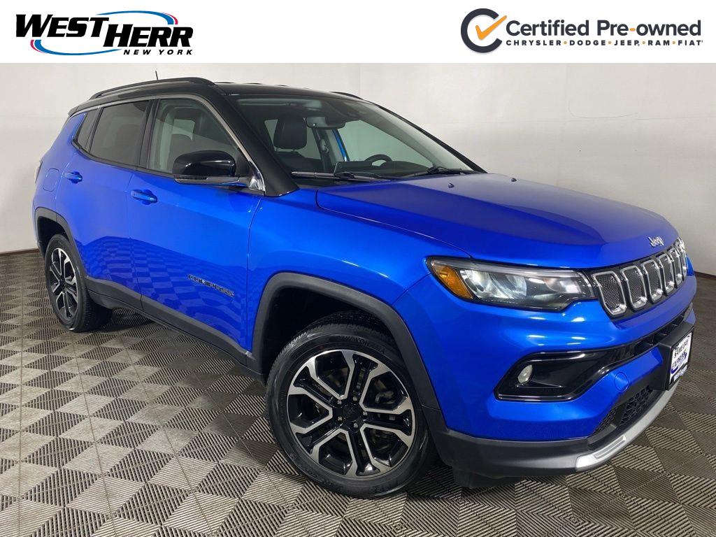 Laser Blue Pearlcoat 2022 Jeep Compass SUV / Crossover Four-Wheel Drive 9-Speed Automatic