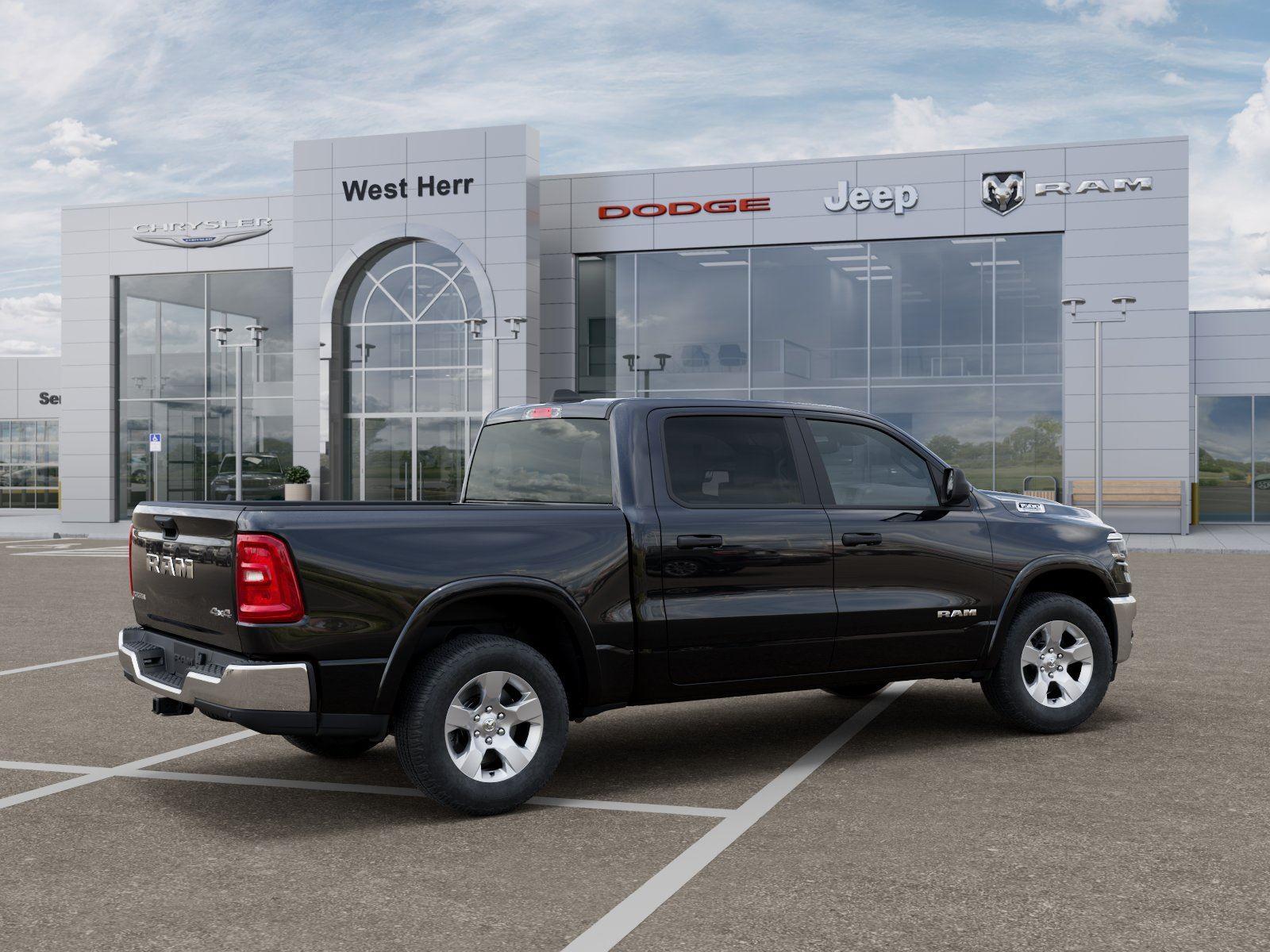 New 2026 Diamond Black Crystal Pearl-Coat Exterior Paint RAM RAM 1500 BIG HORN CREW CAB 4X4 image 4