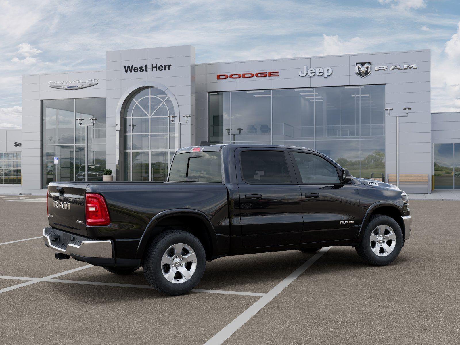 New 2026 Diamond Black Crystal Pearl-Coat Exterior Paint RAM RAM 1500 BIG HORN CREW CAB 4X4 image 4