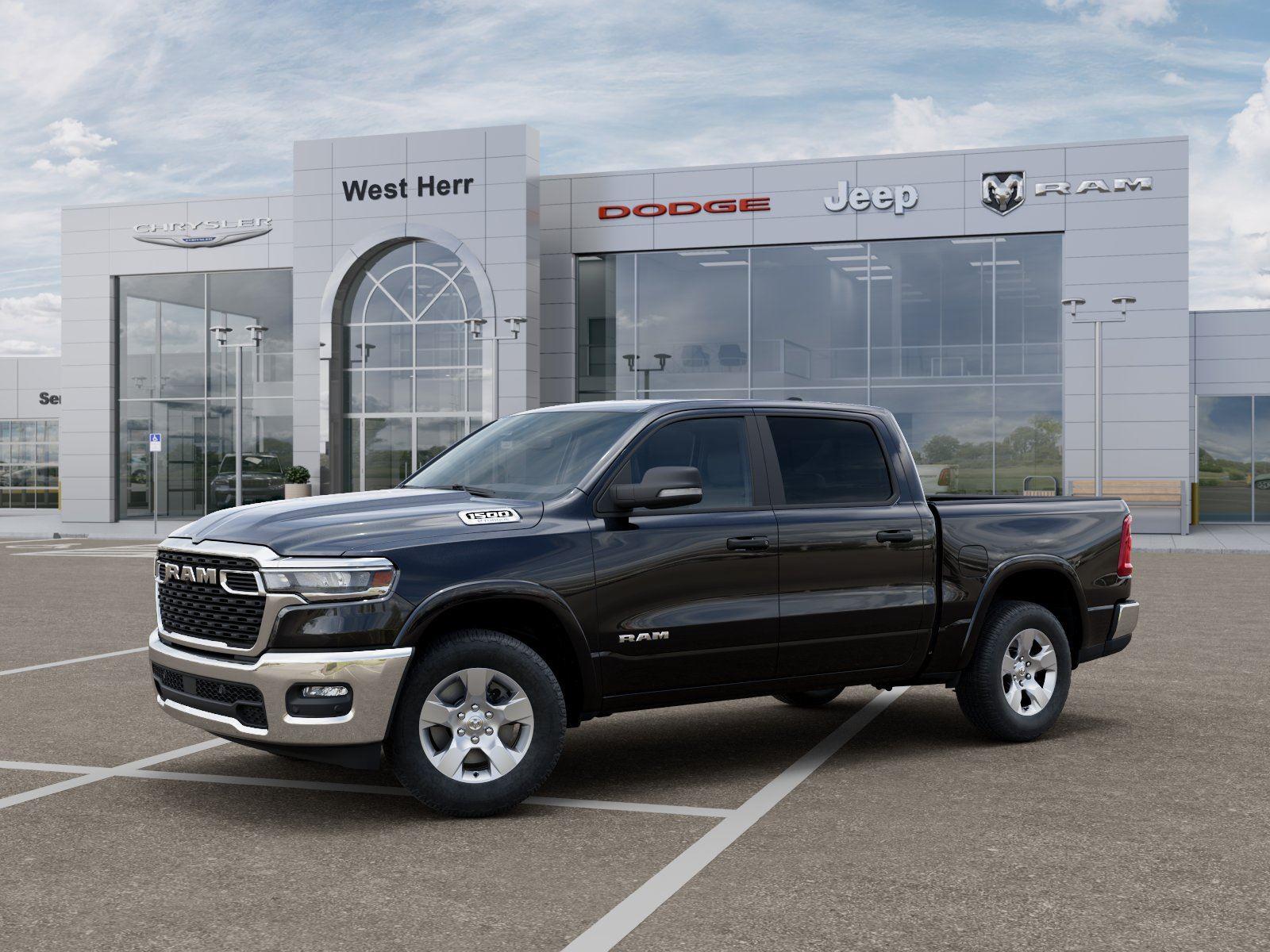 New 2026 Diamond Black Crystal Pearl-Coat Exterior Paint RAM RAM 1500 BIG HORN CREW CAB 4X4 image 2