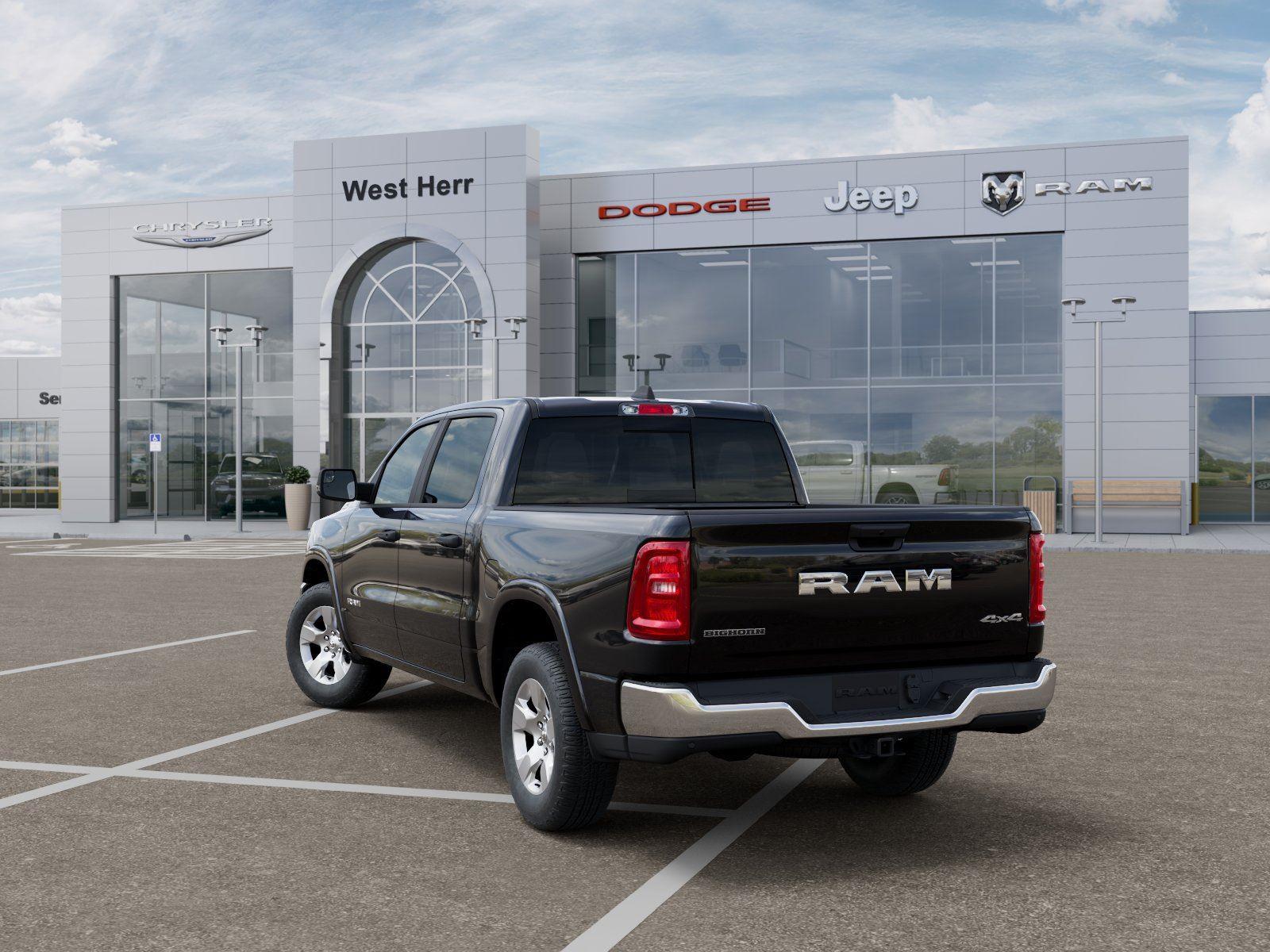 New 2026 Diamond Black Crystal Pearl-Coat Exterior Paint RAM RAM 1500 BIG HORN CREW CAB 4X4 image 3