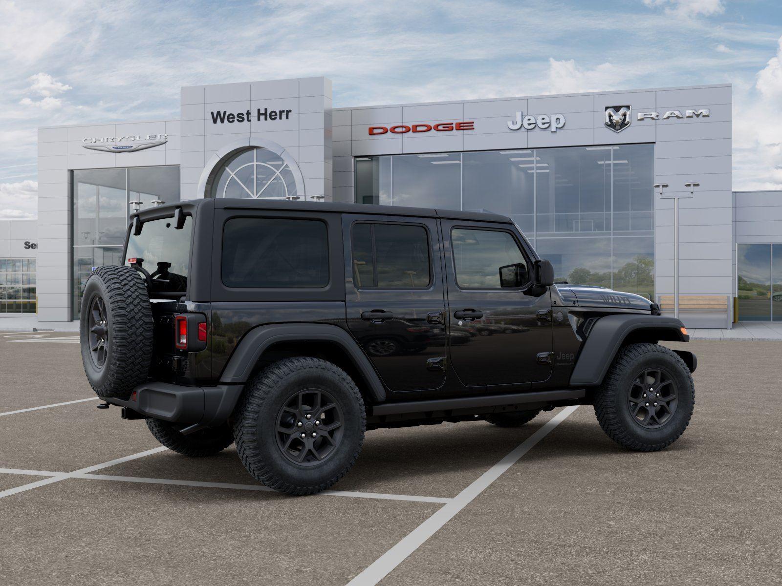 New 2026 Black Clear-Coat Exterior Pain Jeep WRANGLER 4-DOOR WILLYS image 4