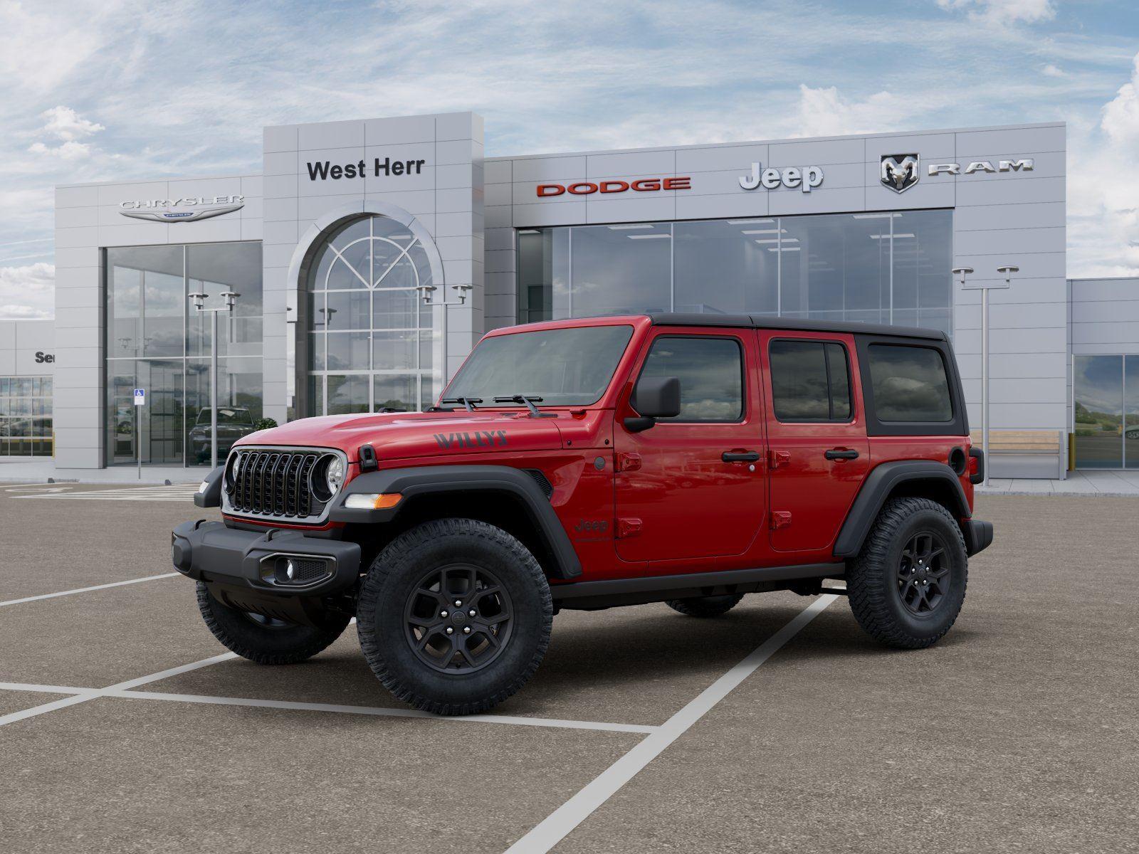 New 2026 Firecracker Red Clear-Coat Ext Jeep WRANGLER 4-DOOR WILLYS image 2
