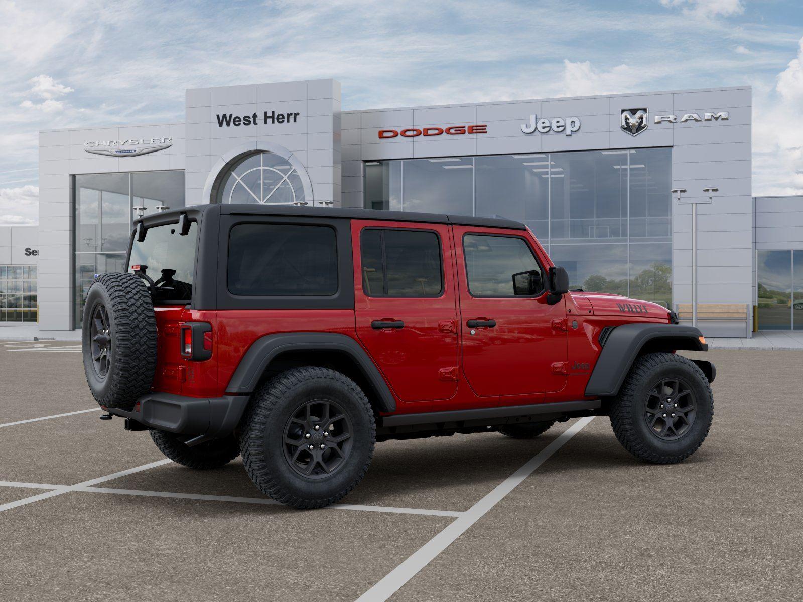 New 2026 Firecracker Red Clear-Coat Ext Jeep WRANGLER 4-DOOR WILLYS image 4