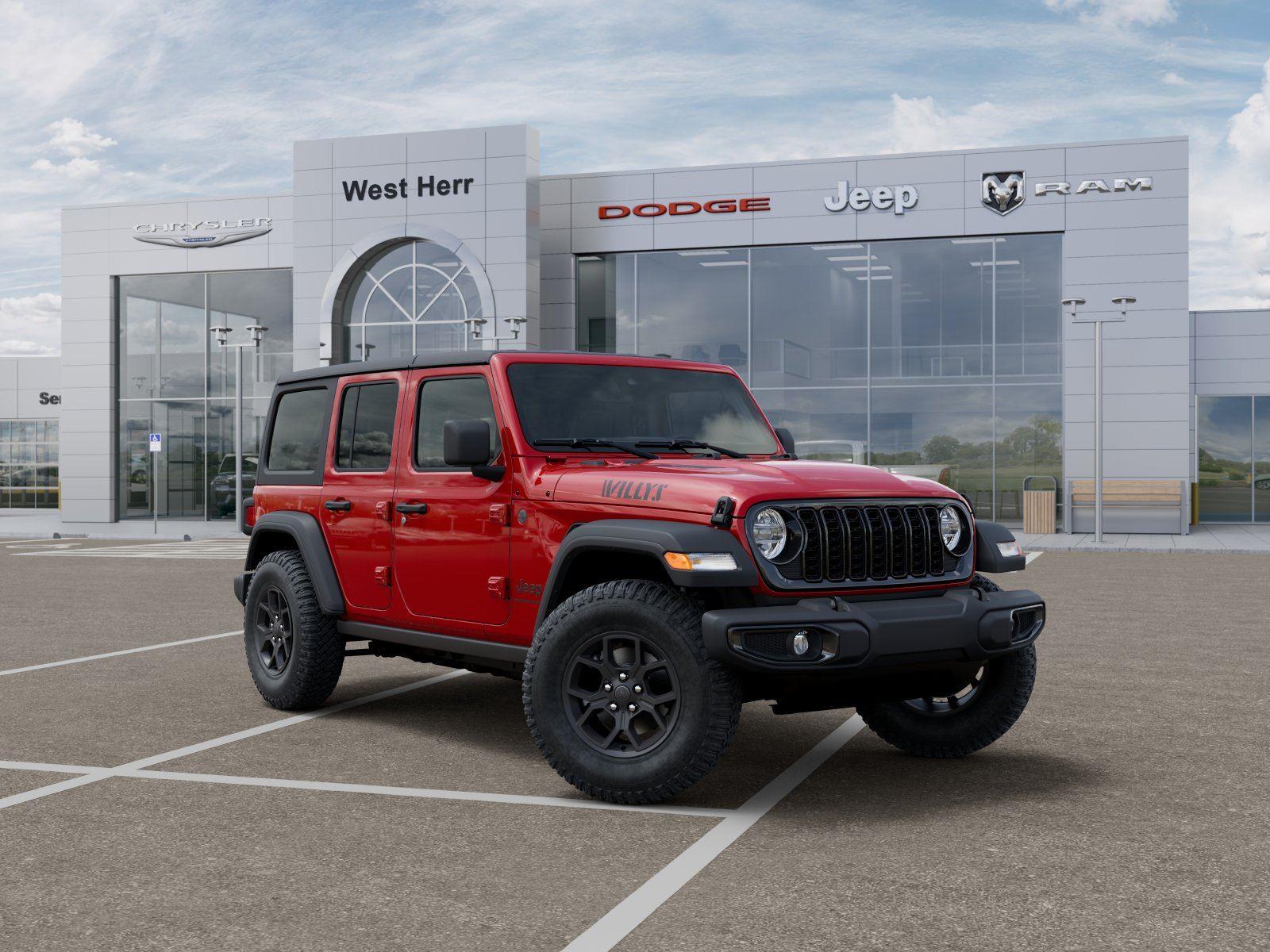 New 2026 Firecracker Red Clear-Coat Ext Jeep WRANGLER 4-DOOR WILLYS image 5