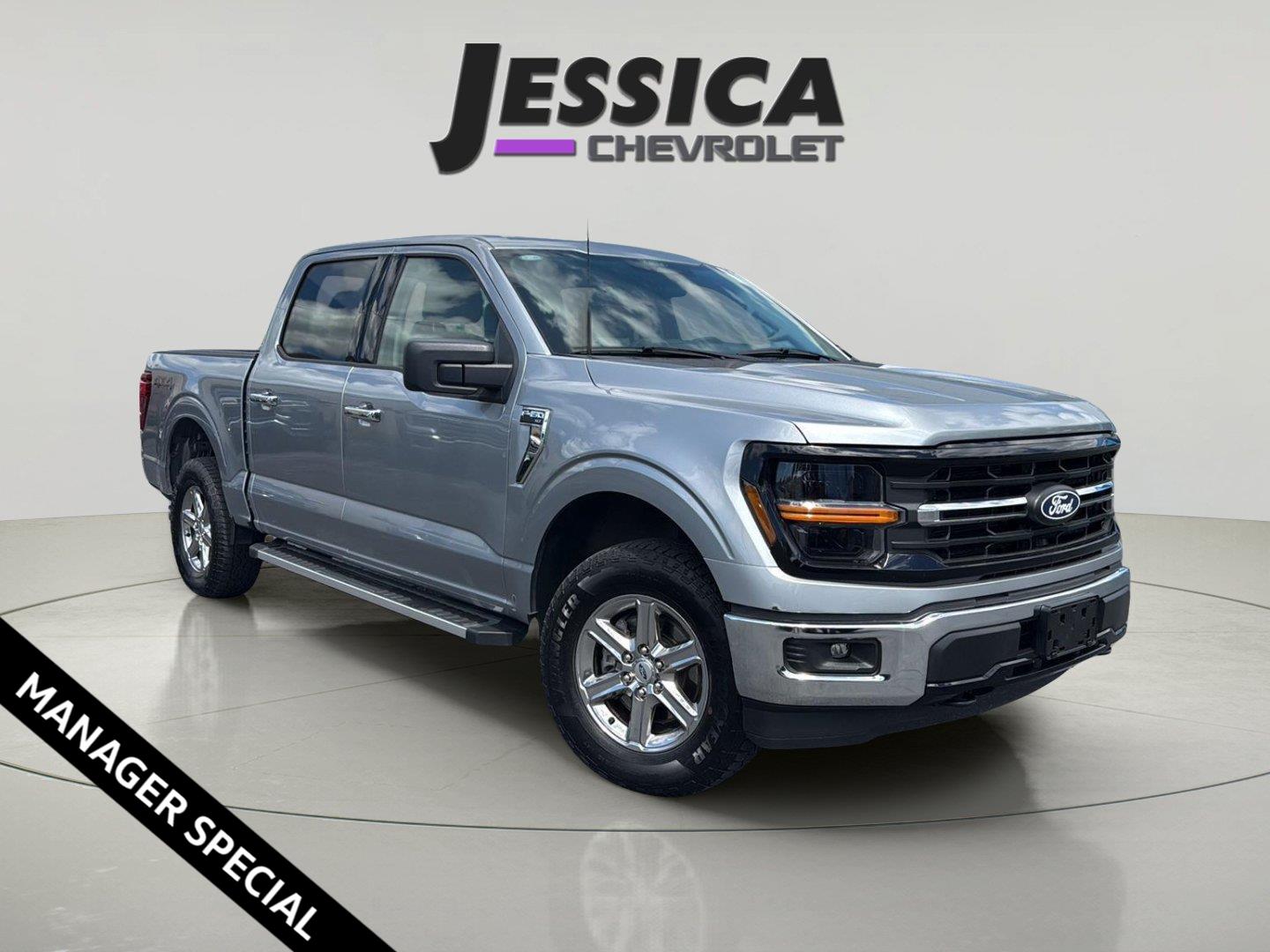 Iconic Silver 2025 Ford F-150 Pickup Truck Four-Wheel Drive Automatic