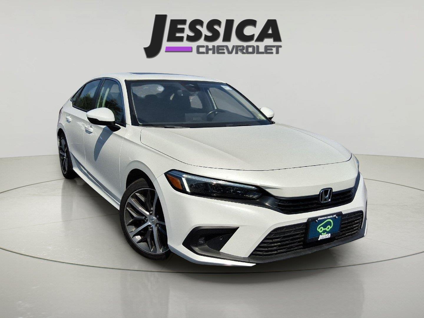 Platinum White Pearl 2024 Honda Civic Sedan Front-Wheel Drive 7-Speed CVT