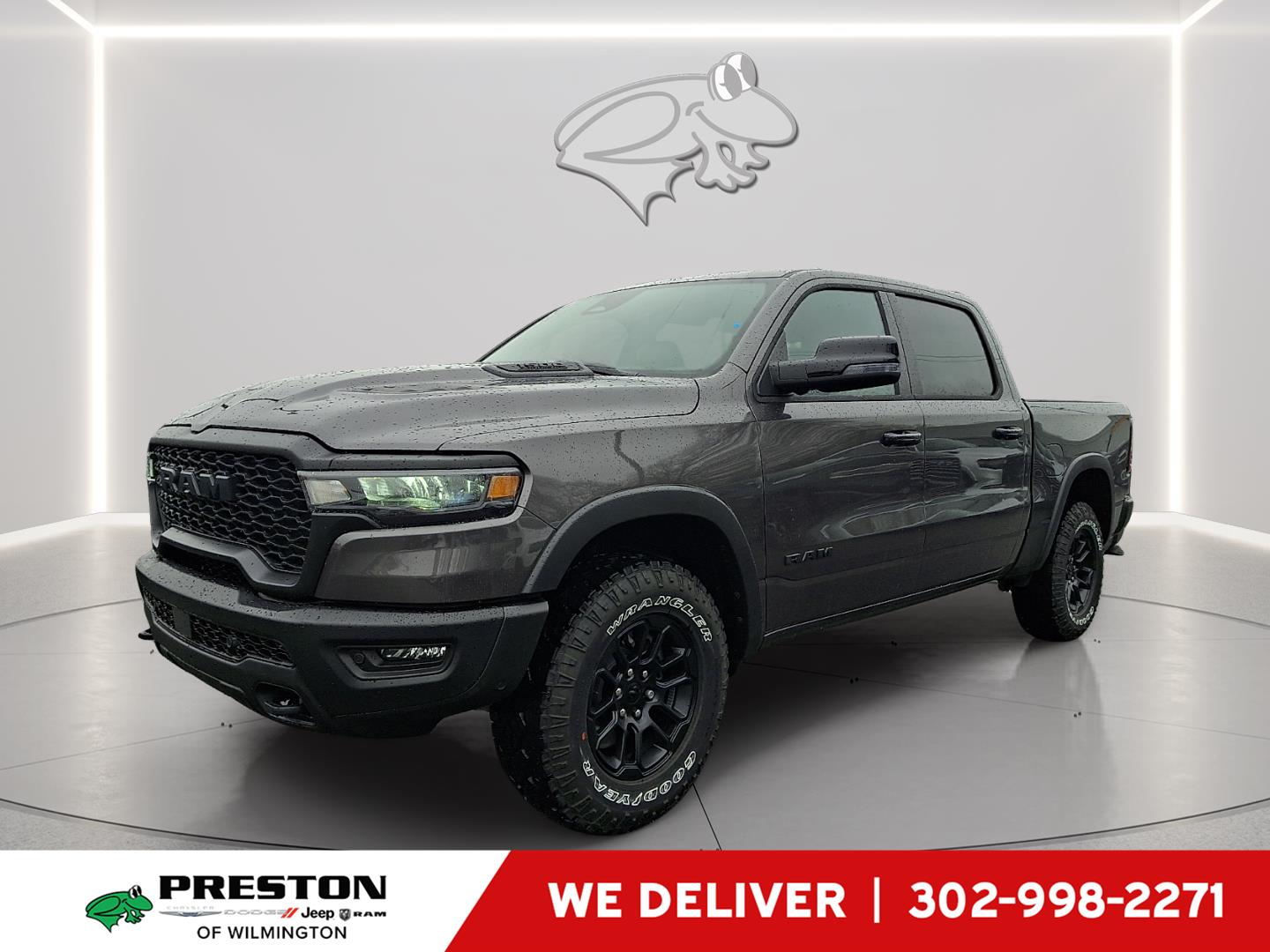 Gray (Granite Crystal Metallic Clearcoat) 2026 RAM 1500 Rebel Crew Cab 4WD Pickup Truck Four-Wheel Drive 8-Speed Automatic