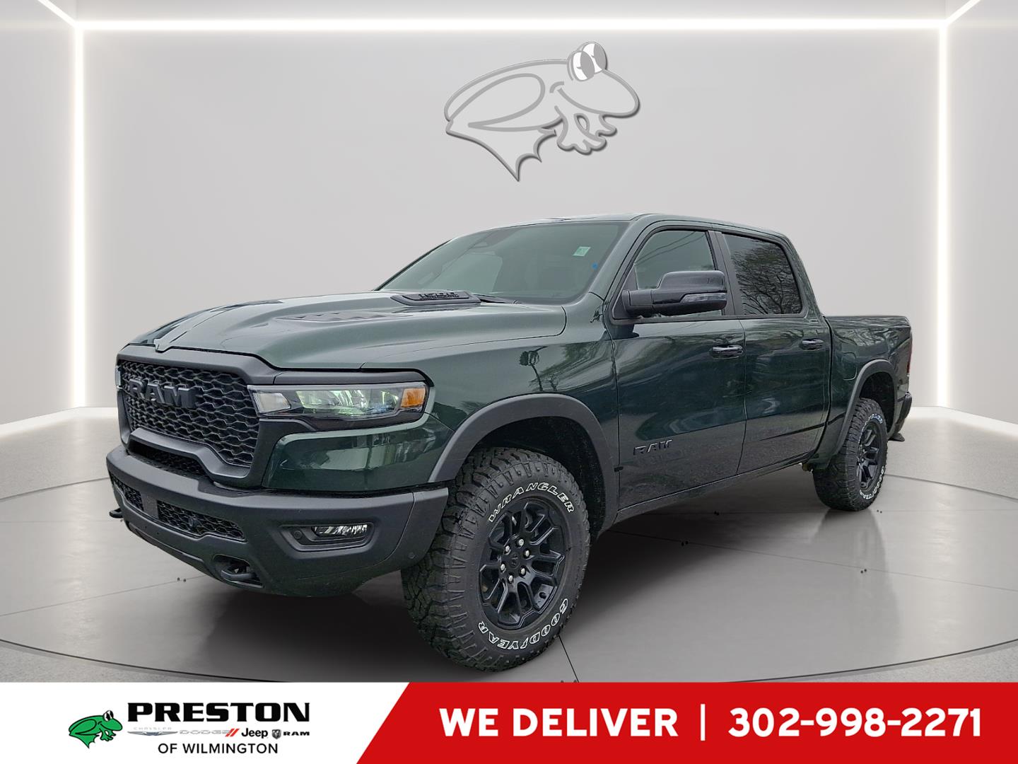 Serrano Green Metallic 2026 RAM 1500 Rebel Crew Cab 4WD Pickup Truck Four-Wheel Drive 8-Speed Automatic