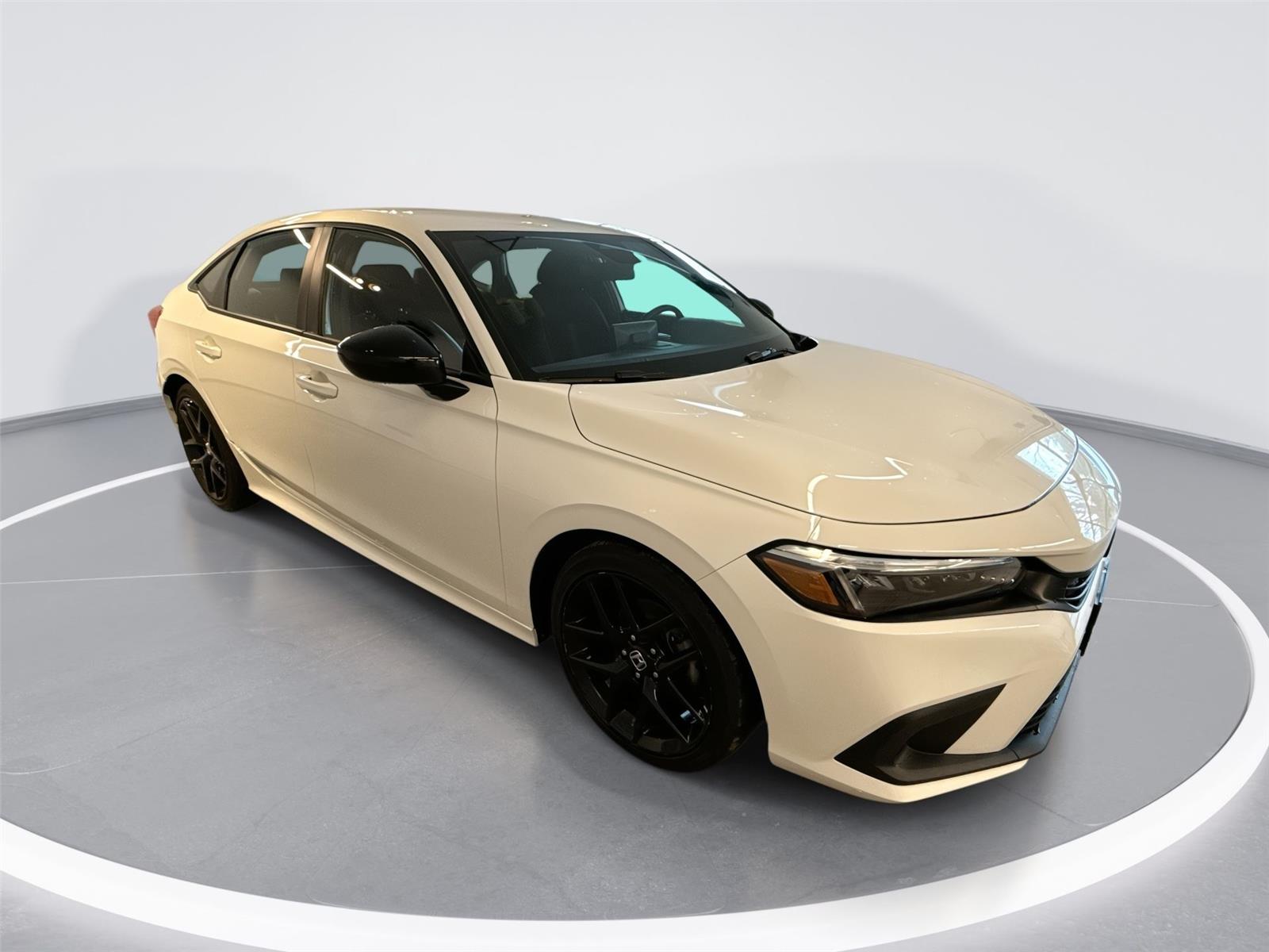 Platinum White Pearl 2023 Honda Civic Sport FWD Sedan Front-Wheel Drive Continuously Variable Transmission