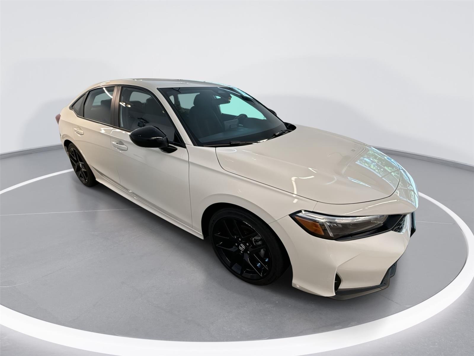 Platinum White Pearl 2025 Honda Civic Sport FWD Sedan Front-Wheel Drive Continuously Variable Transmission
