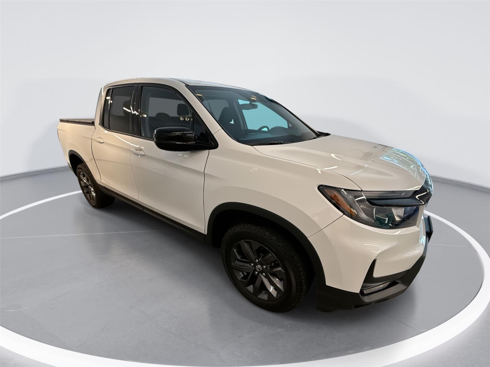 Platinum White Pearl 2023 Honda Ridgeline Pickup Truck All-Wheel Drive Automatic