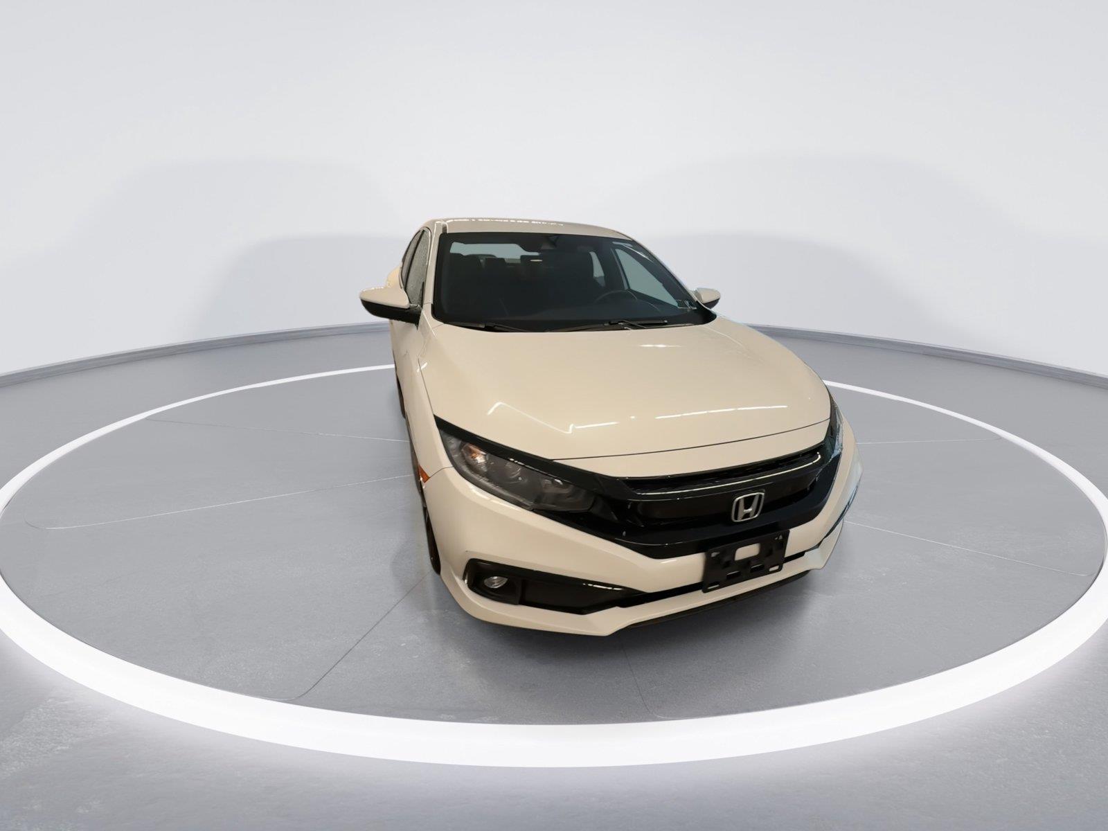 Platinum White Pearl 2020 Honda Civic Sedan Front-Wheel Drive Continuously Variable Transmission