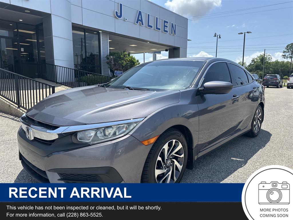 Gray (Modern Steel Metallic) 2018 Honda Civic EX Sedan Front-Wheel Drive Continuously Variable Transmission