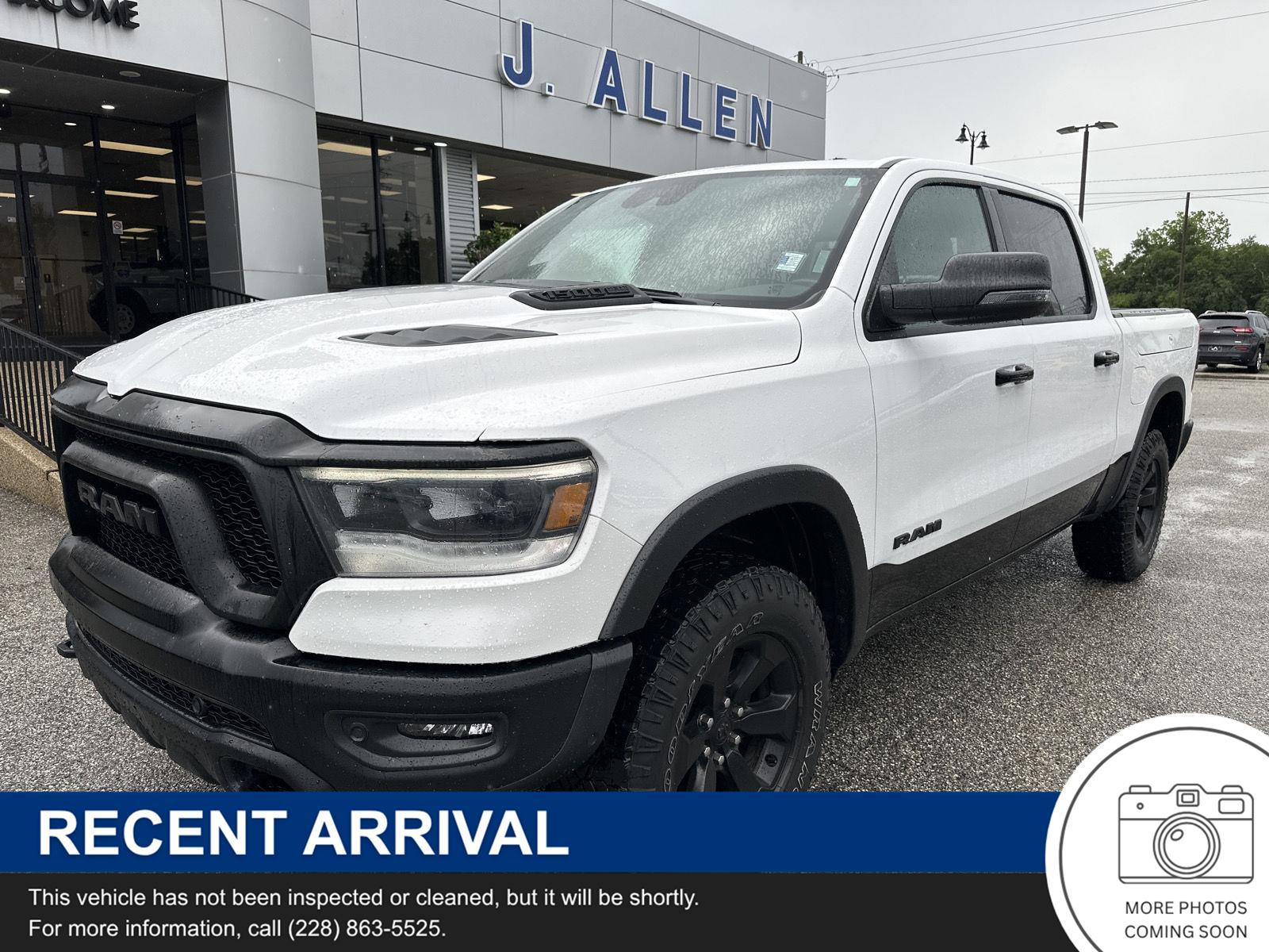 Bright White Clearcoat 2023 RAM 1500 Rebel Crew Cab 4WD Pickup Truck Four-Wheel Drive 8-Speed Automatic
