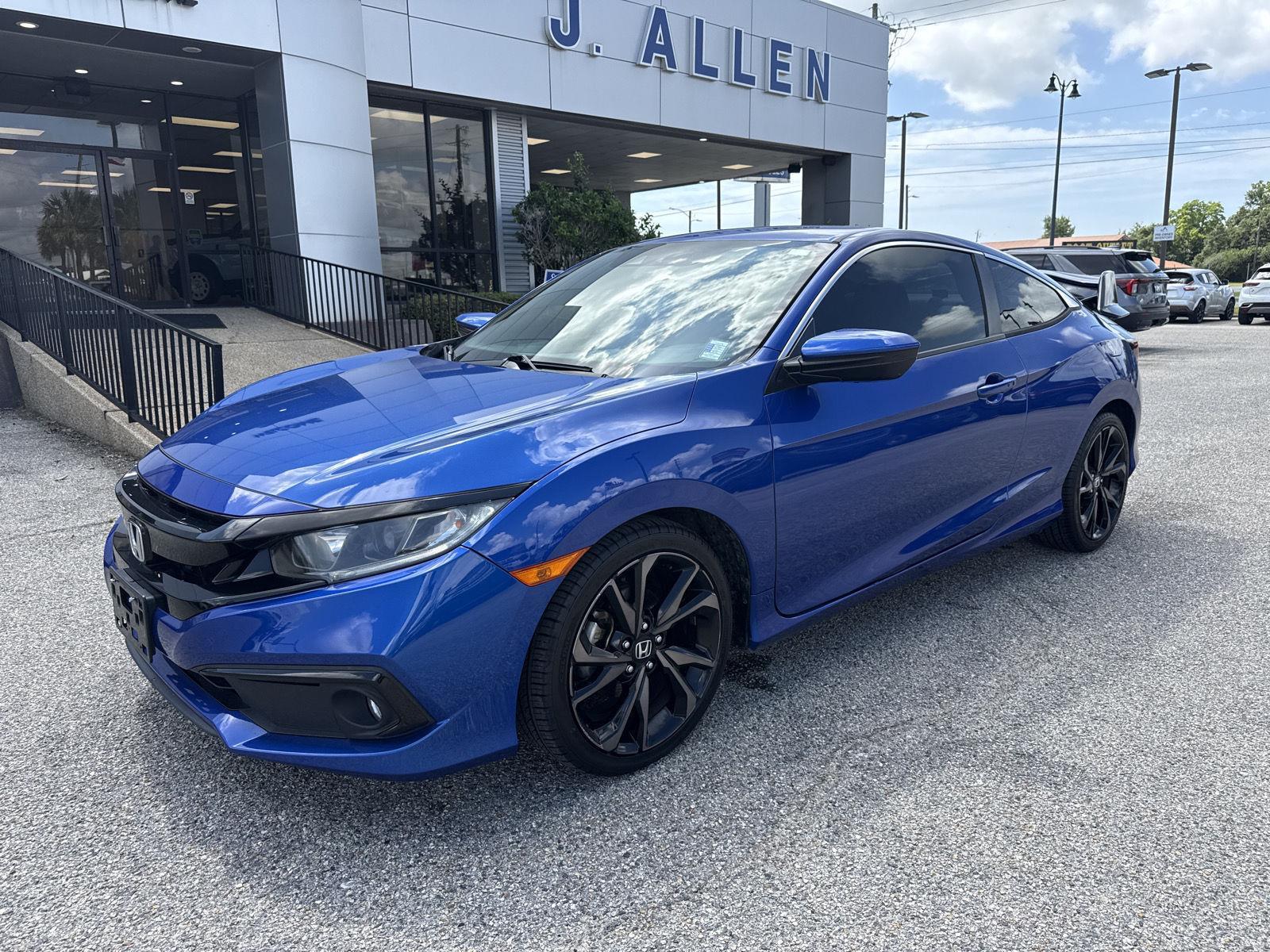 Aegean Blue Metallic 2020 Honda Civic Sport Coupe FWD Coupe Front-Wheel Drive 7-Speed CVT