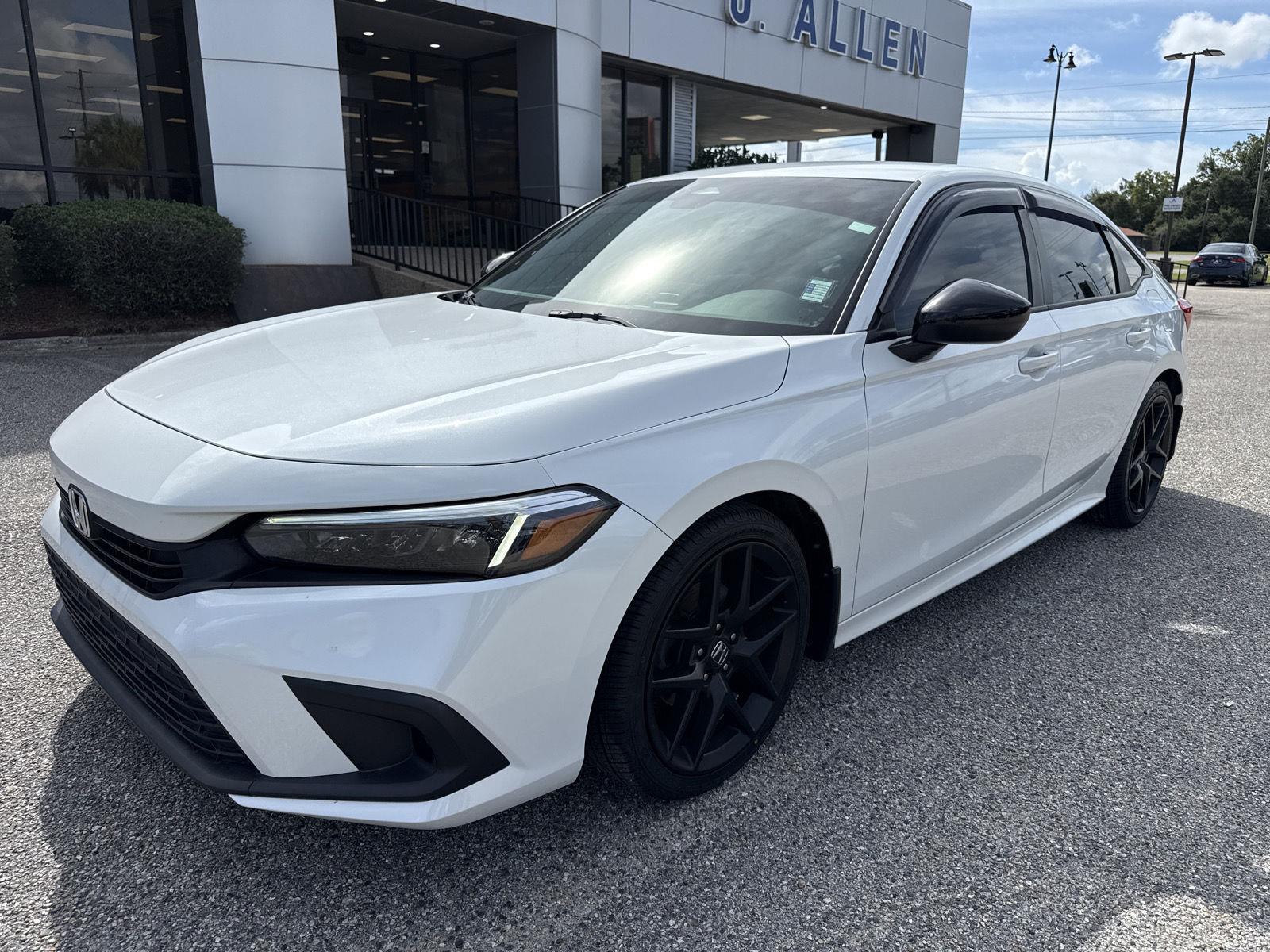 Platinum White Pearl 2022 Honda Civic Sedan Front-Wheel Drive 7-Speed CVT