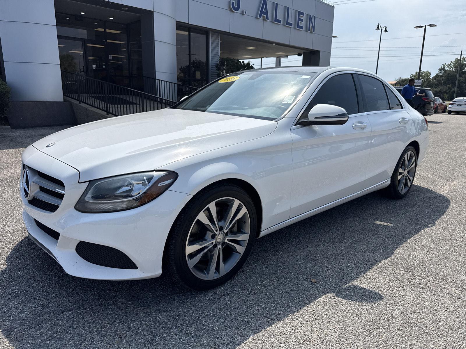 Polar White 2016 Mercedes-Benz C-Class Sedan Rear-Wheel Drive Automatic