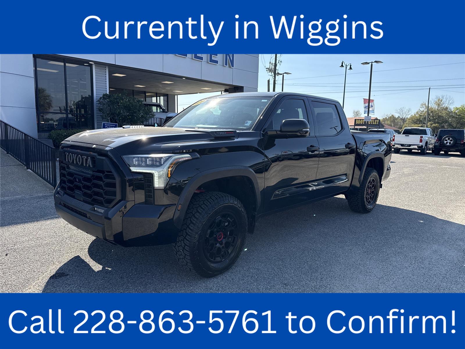 Midnight Black Metallic 2024 Toyota Tundra Hybrid TRD Pro HV CrewMax Cab 4WD Pickup Truck Four-Wheel Drive Automatic