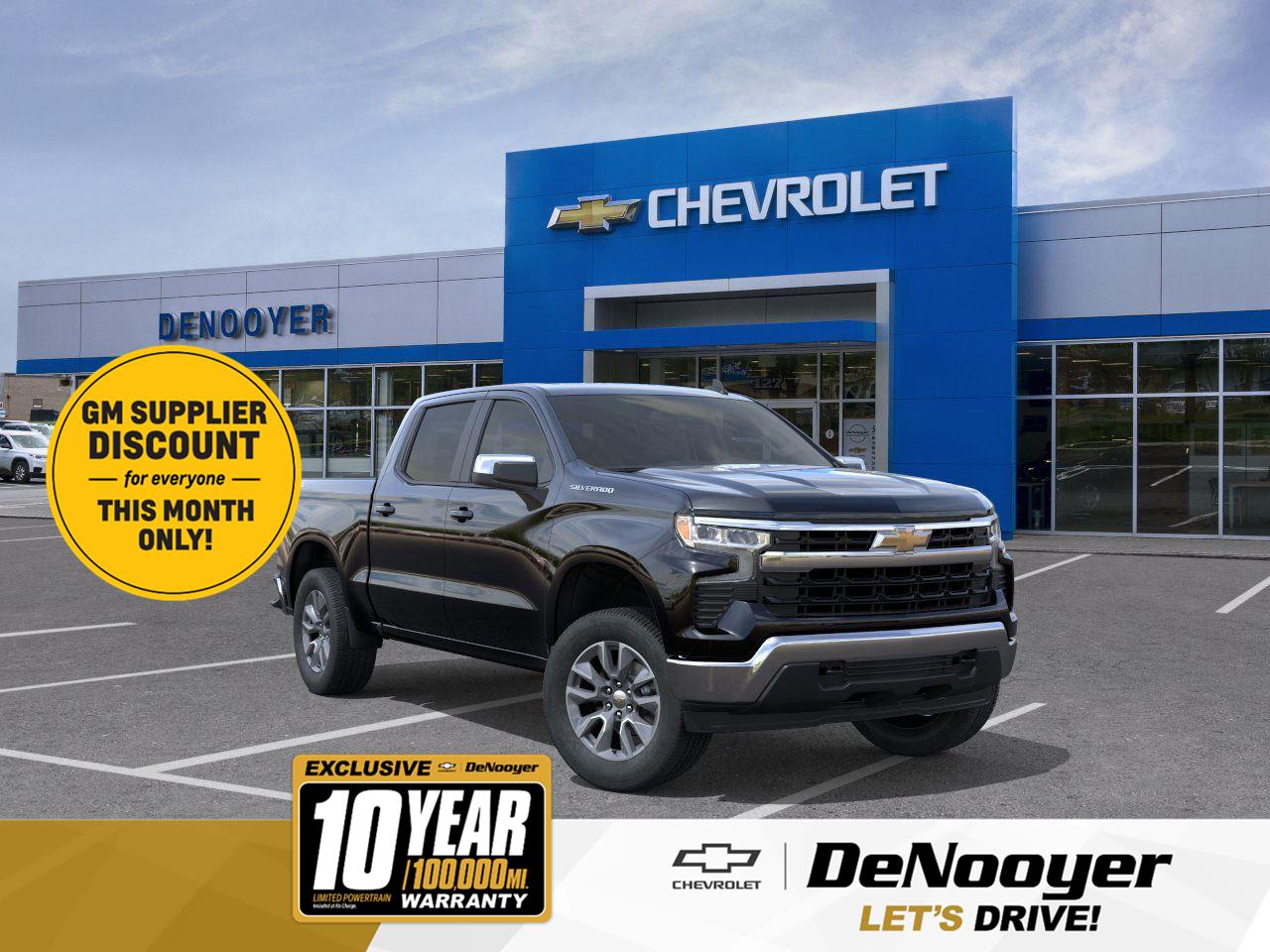 Black (BLK) 2026 Chevrolet Silverado 1500 LT Crew Cab 4WD Pickup Truck Four-Wheel Drive 8-Speed Automatic