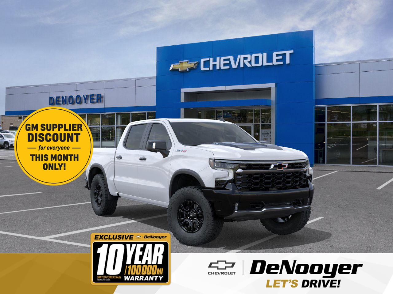 Summit White 2026 Chevrolet Silverado 1500 ZR2 Crew Cab 4WD Pickup Truck Four-Wheel Drive Automatic